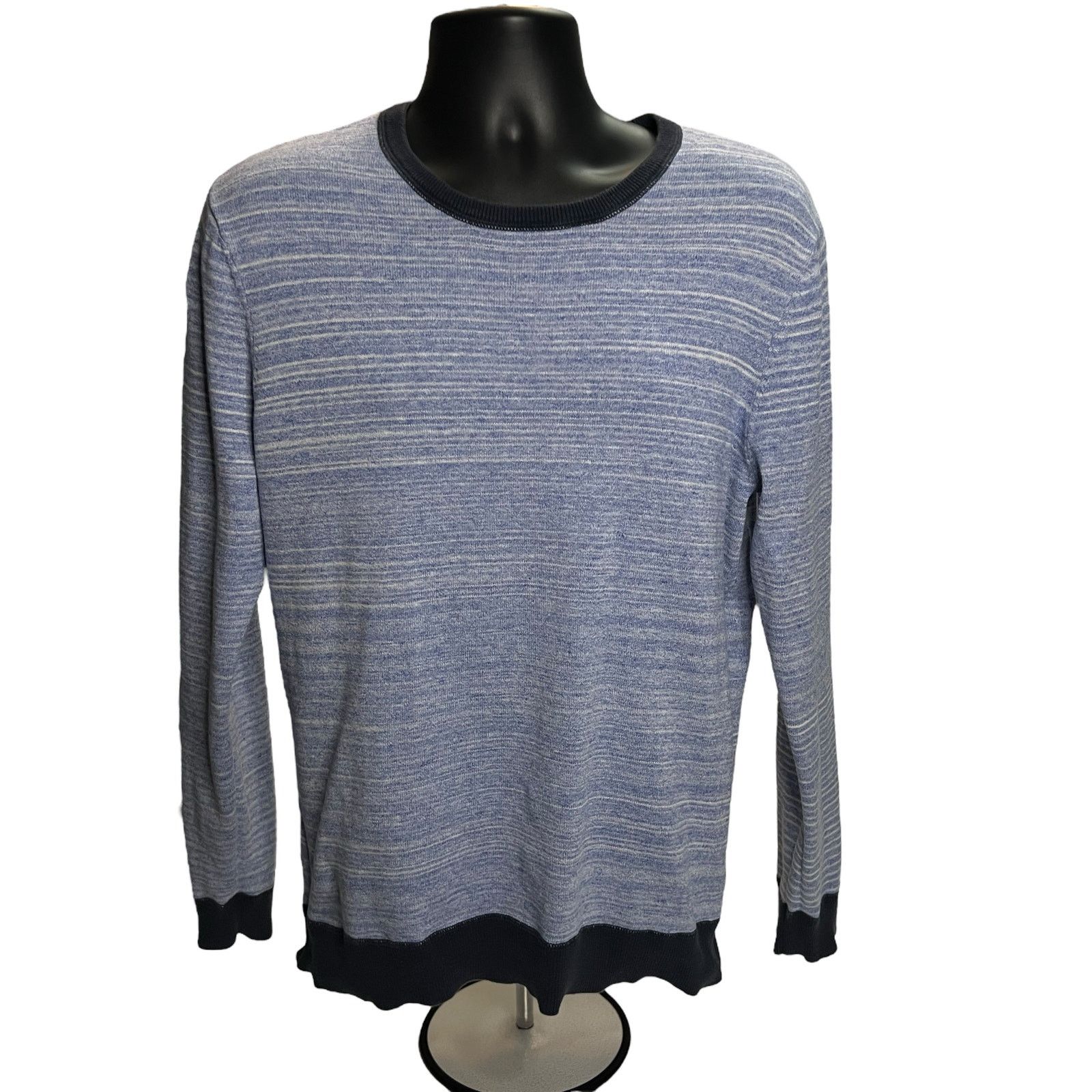 The Rail The Rail Men’s Crewneck Sweater - Blue Striped - Size Large Size US L / EU 52-54 / 3 - 1 Thumbnail