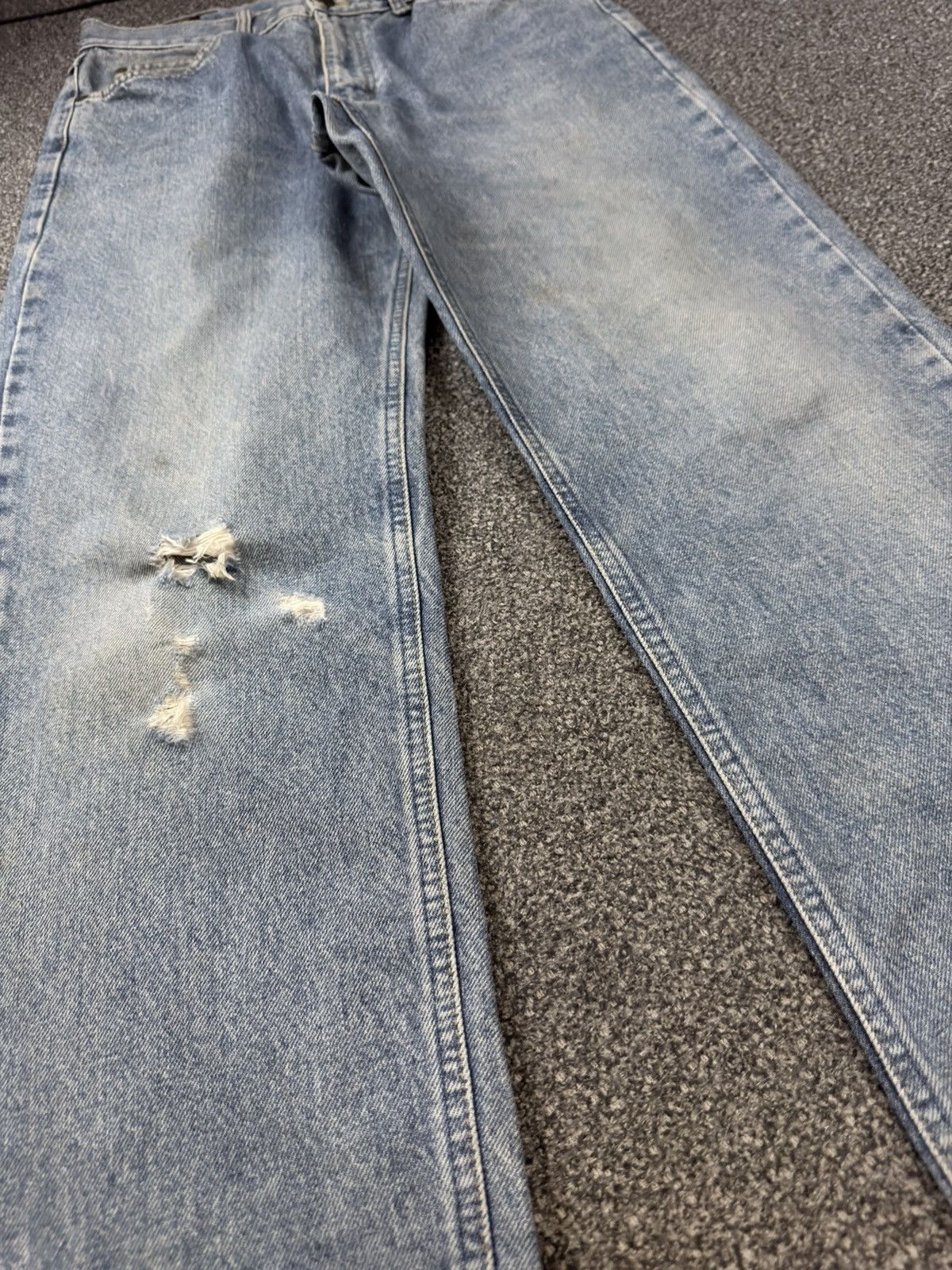 Lee × Number (N)ine Vintage 90s Acid Wash Lee Edwin Relaxed Fit Distressed Denim Size US 32 / EU 48 - 5 Thumbnail