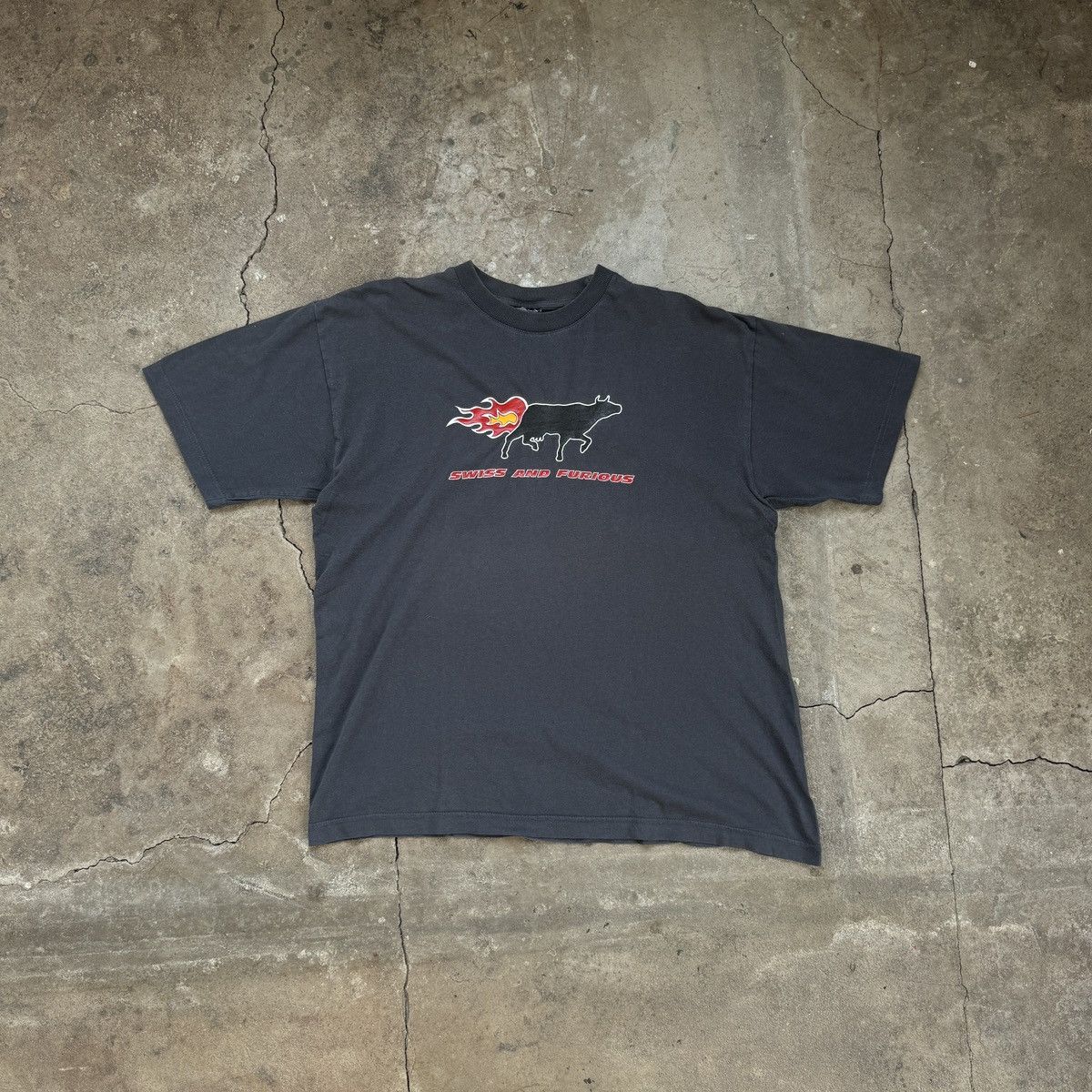 Vintage Vintage Swiss and Furious Gray Faded T-shirt Size US L / EU 52-54 / 3 - 1 Thumbnail