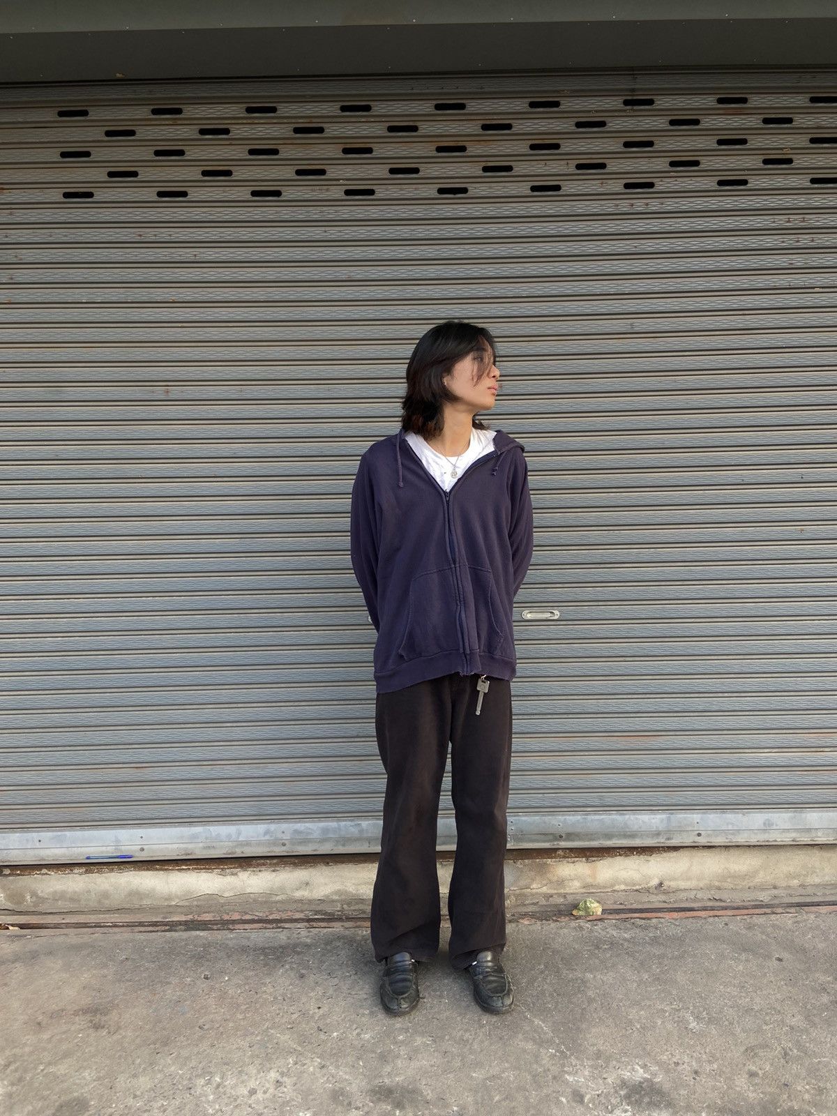 Japanese Brand × Vintage Vintage 1980s knit waffle hoodie boxy fit Size US XXL / EU 58 / 5 - 7 Thumbnail