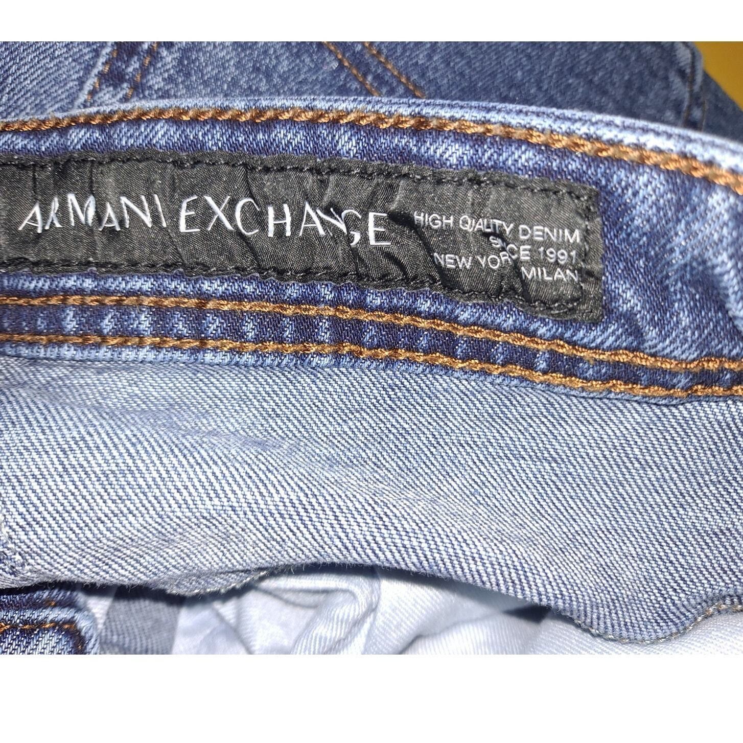 Armani Exchange Armani Exchange Skinny Slightly Distressed Jeans Size 33 Size US 33 - 4 Thumbnail