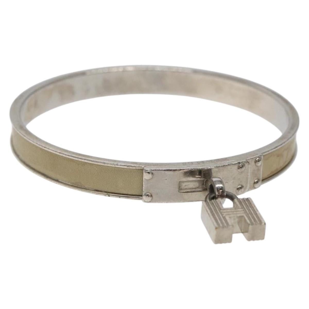 Hermes Hermes Beige Silver Cuff Bracelet Size ONE SIZE - 1 Thumbnail