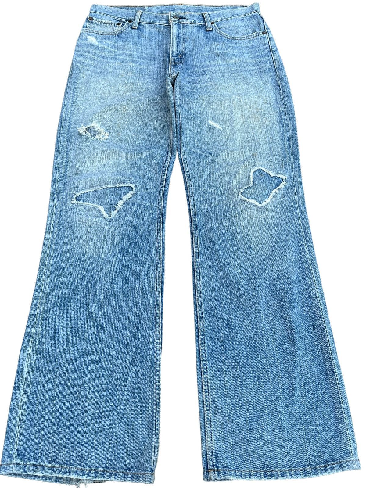 Levi's Vintage Clothing × Vintage Vintage Y2K Levi’s Grunge Blue Washed Distressed Baggy Jeans Size US 35 - 1 Thumbnail