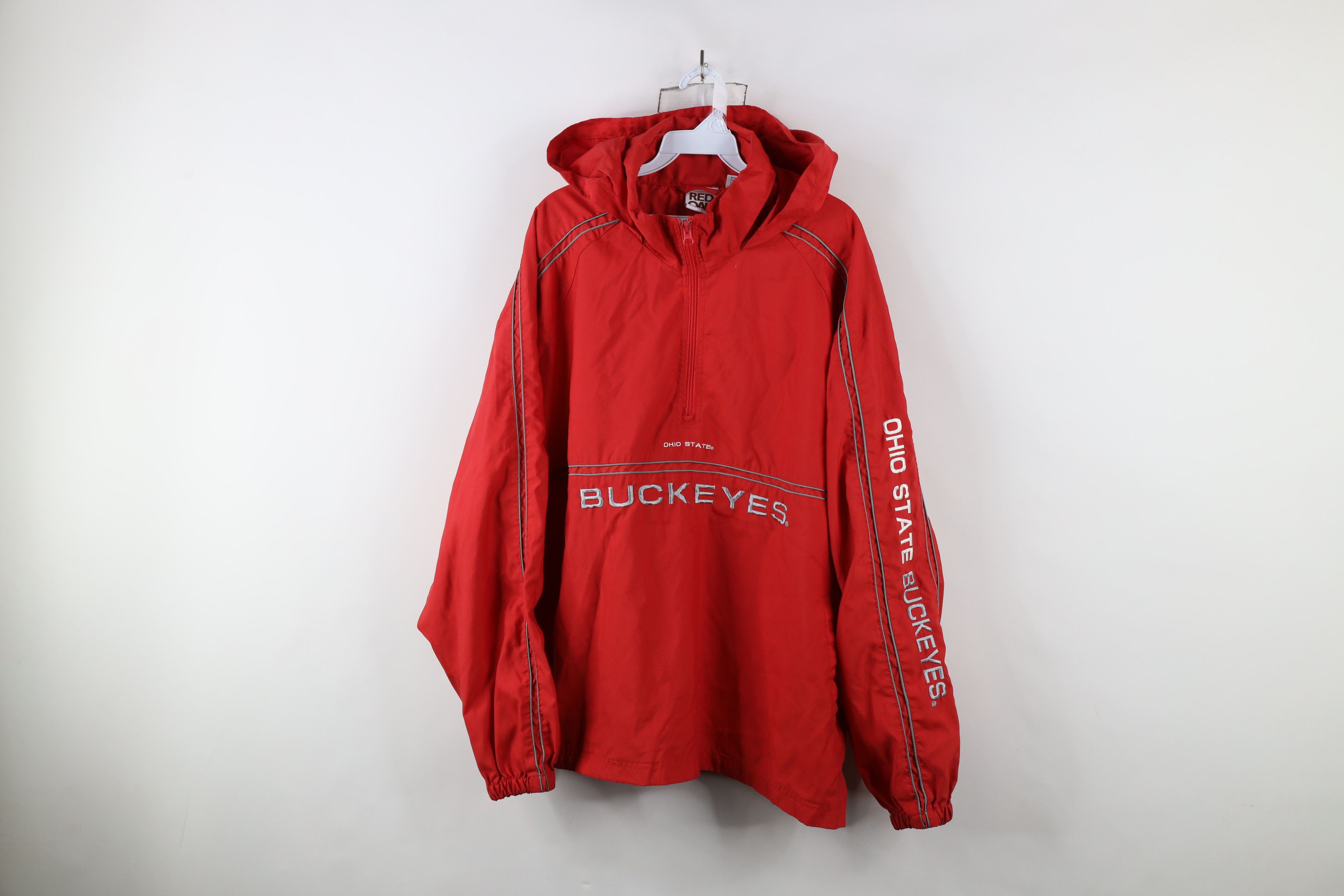 Vintage Vintage 90s Ohio State University Hooded Pullover Jacket Size US XL / EU 56 / 4 - 1 Thumbnail