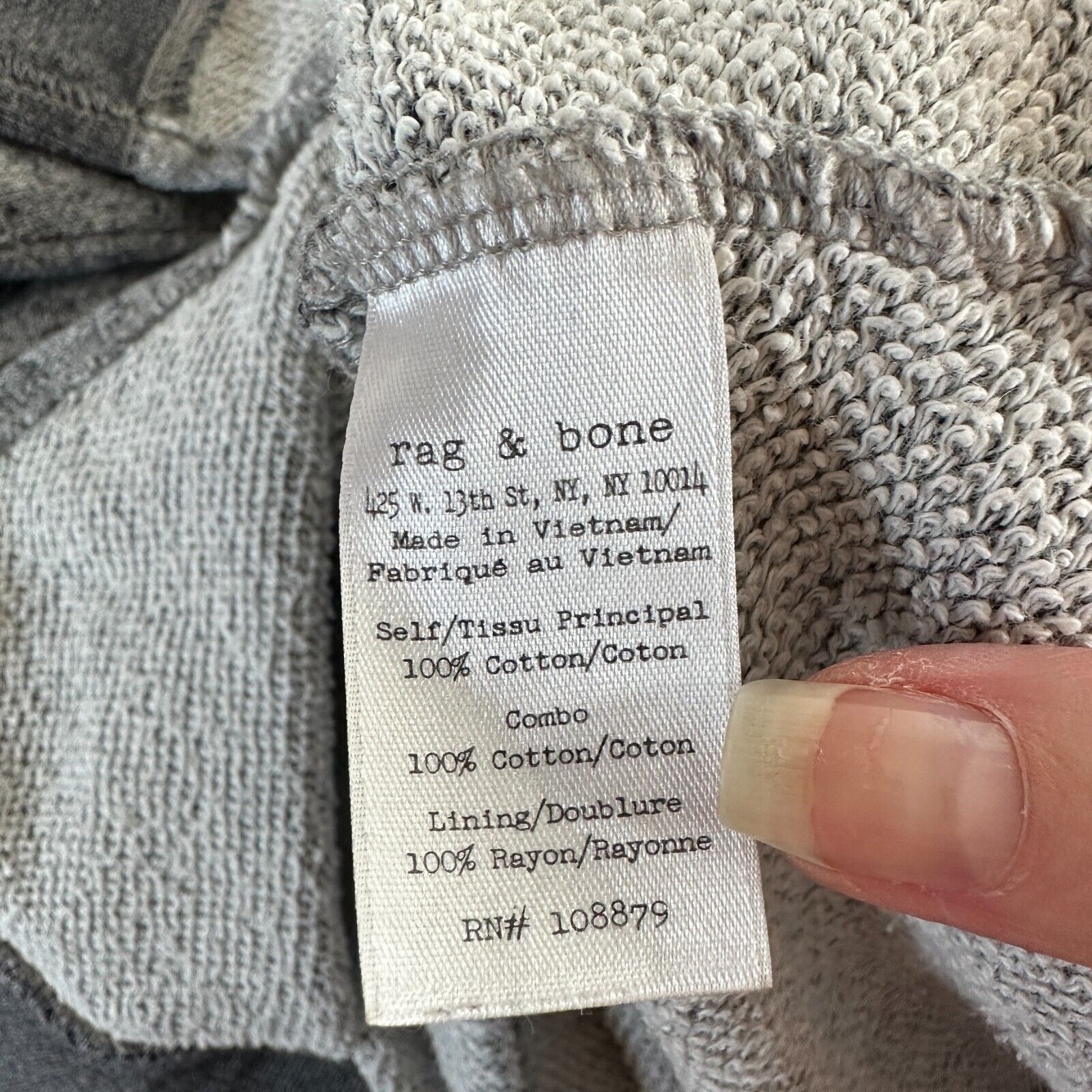 Rag & Bone Rag & Bone Gray Georgia Boxy Sweatshirt Dark Gray Trim S Size S / US 4 / IT 40 - 11 Thumbnail
