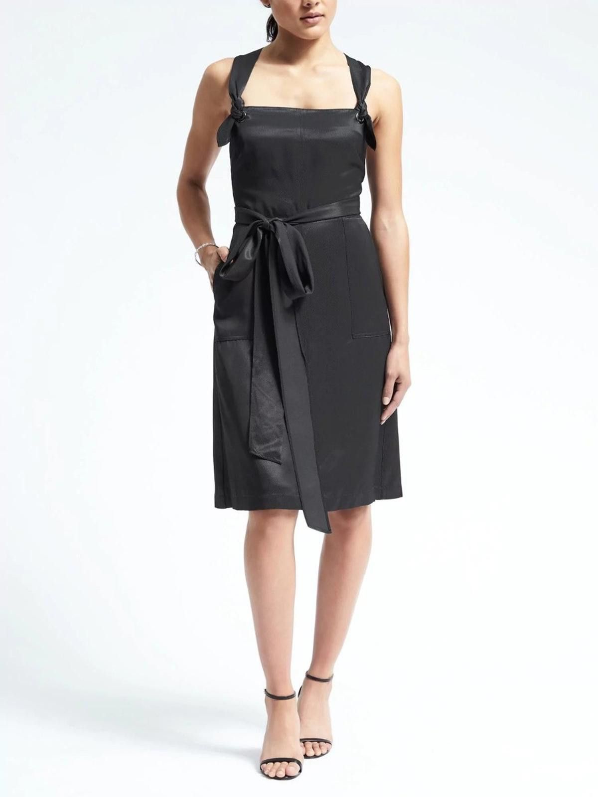 Banana Republic Banana Republic Heritage Black Midi Dress Waist Tie 2 Size XS / US 0-2 / IT 36-38 - 1 Thumbnail
