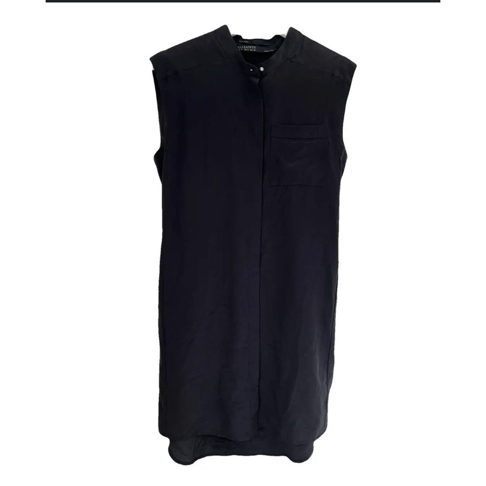 Allsaints AllSaints Silk Button Down Dress Shirt Womens US 2 Black Size XS / US 0-2 / IT 36-38 - 1 Thumbnail