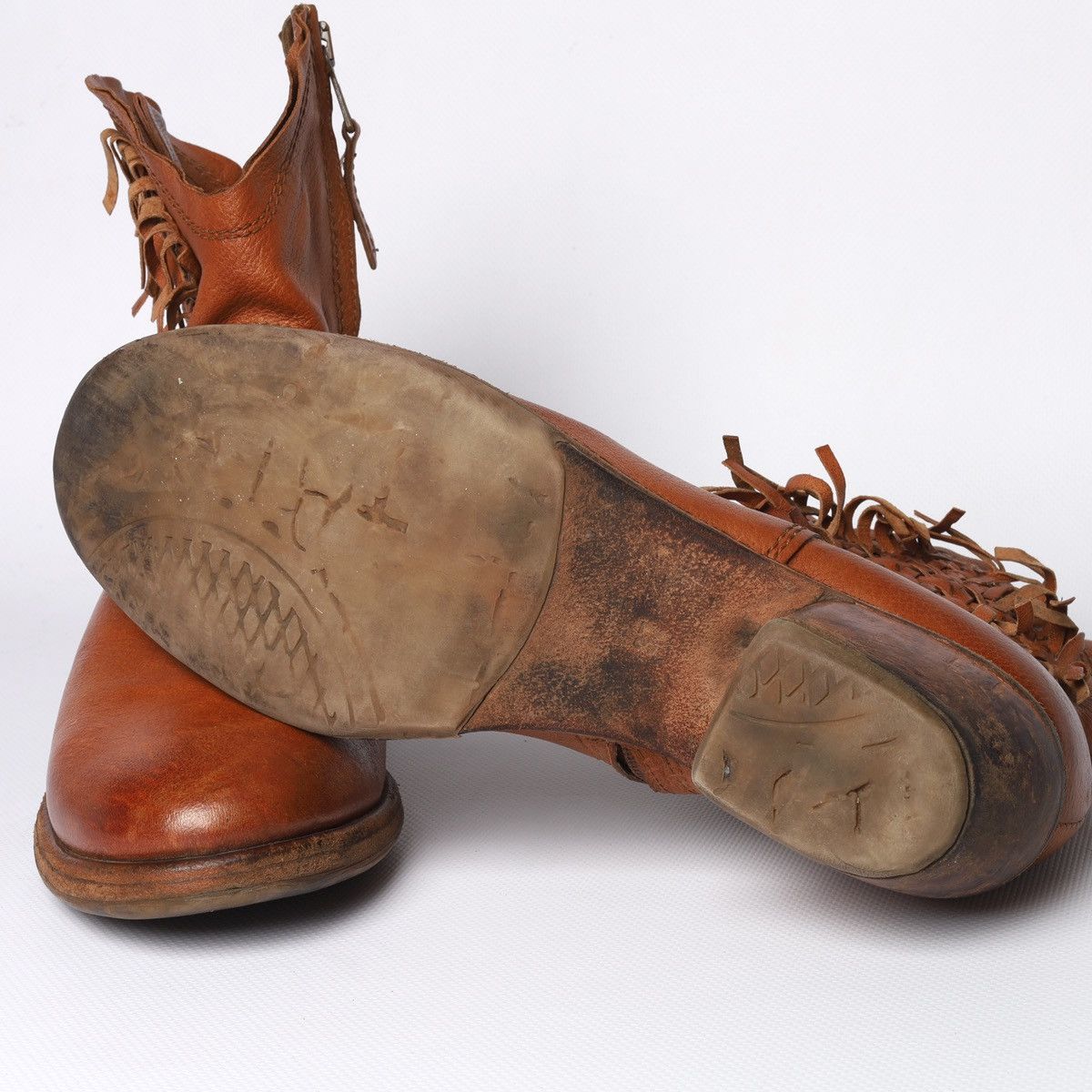 A.S.98 AS 98 Leather Brown Western Heel Boots Shoes Fringe Size US 7 / IT 37 - 7 Thumbnail