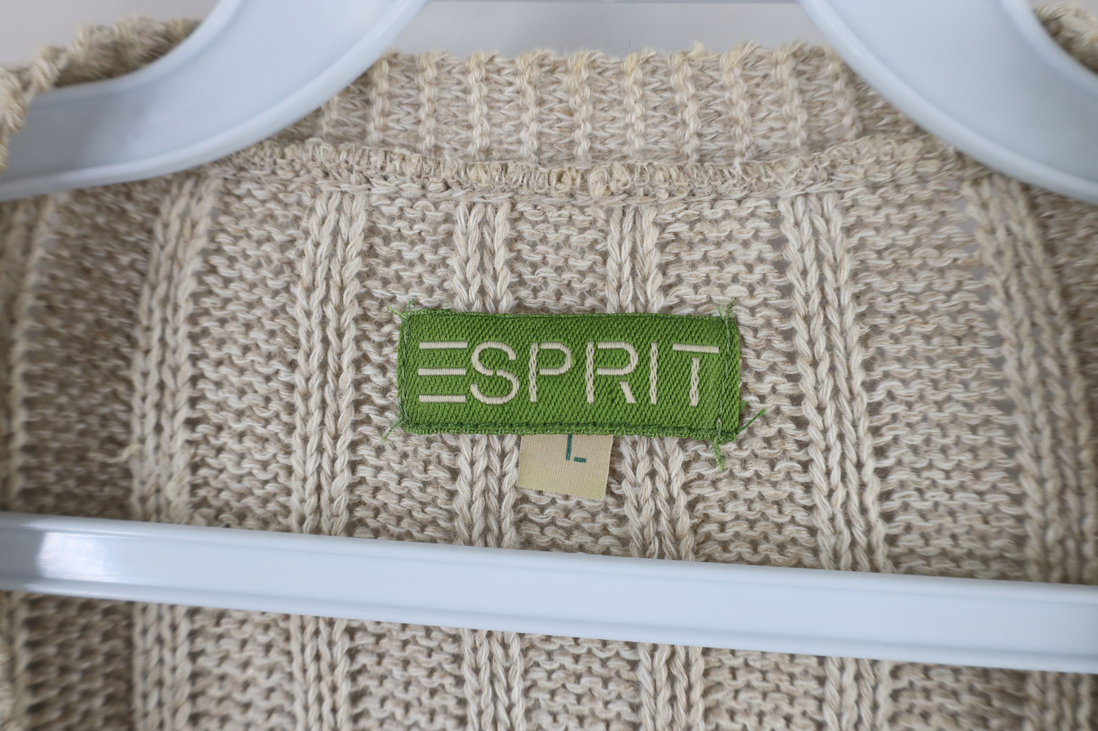 Esprit × Vintage Vintage 90s Esprit Blend Chunky Cable Knit Fisherman Sweater Size L / US 10 / IT 46 - 10 Thumbnail
