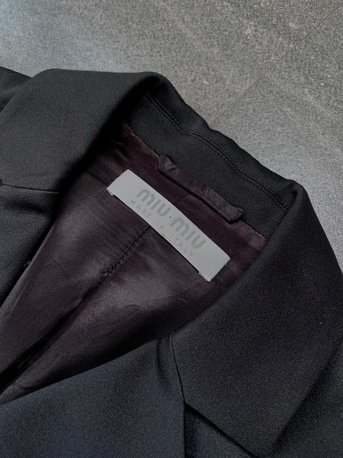 Miu Miu FREE TAX! 2000s Polyester Blazer cropped Jacket - Medium Size M / US 6-8 / IT 42-44 - 4 Thumbnail