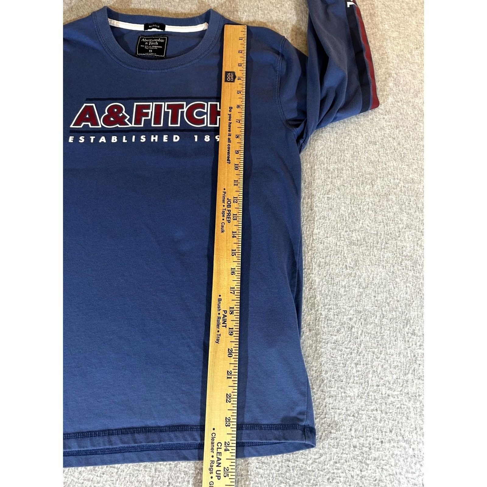 Abercrombie & Fitch Abercrombie & Fitch Shirt Mens XS Blue Long Sleeve Muscle Graphic Vintage Y2K AF Size US XS / EU 42 / 0 - 6 Thumbnail