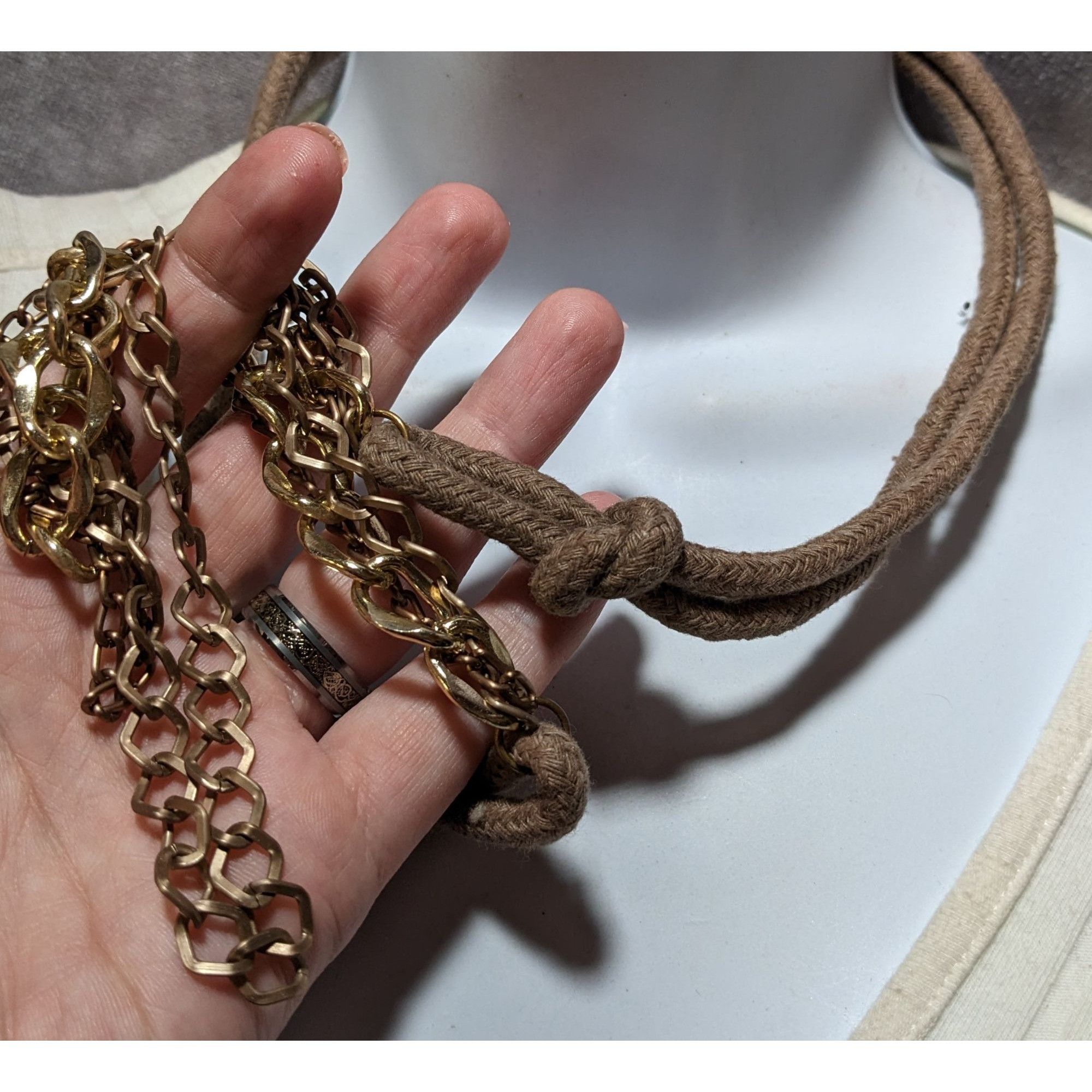 Other Rustic Brown And Gold Statement Necklace Size ONE SIZE - 6 Thumbnail
