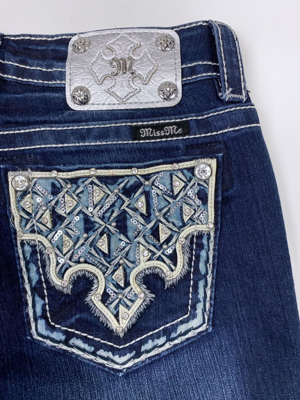Miss Me Y2K Vintage Miss Me Slim Washed Boot Cut Flare Denim Pants Size 29" - 8 Thumbnail