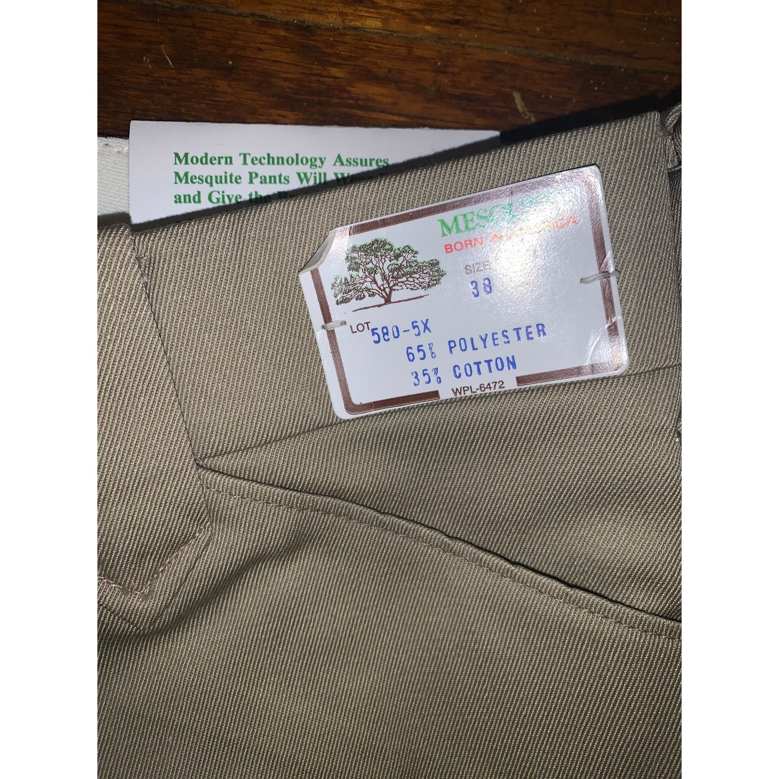 Other × Vintage Mesquite Niver Western Dress Pants Khaki Pleated 36x37 NWT Size US 38 / EU 54 - 6 Thumbnail