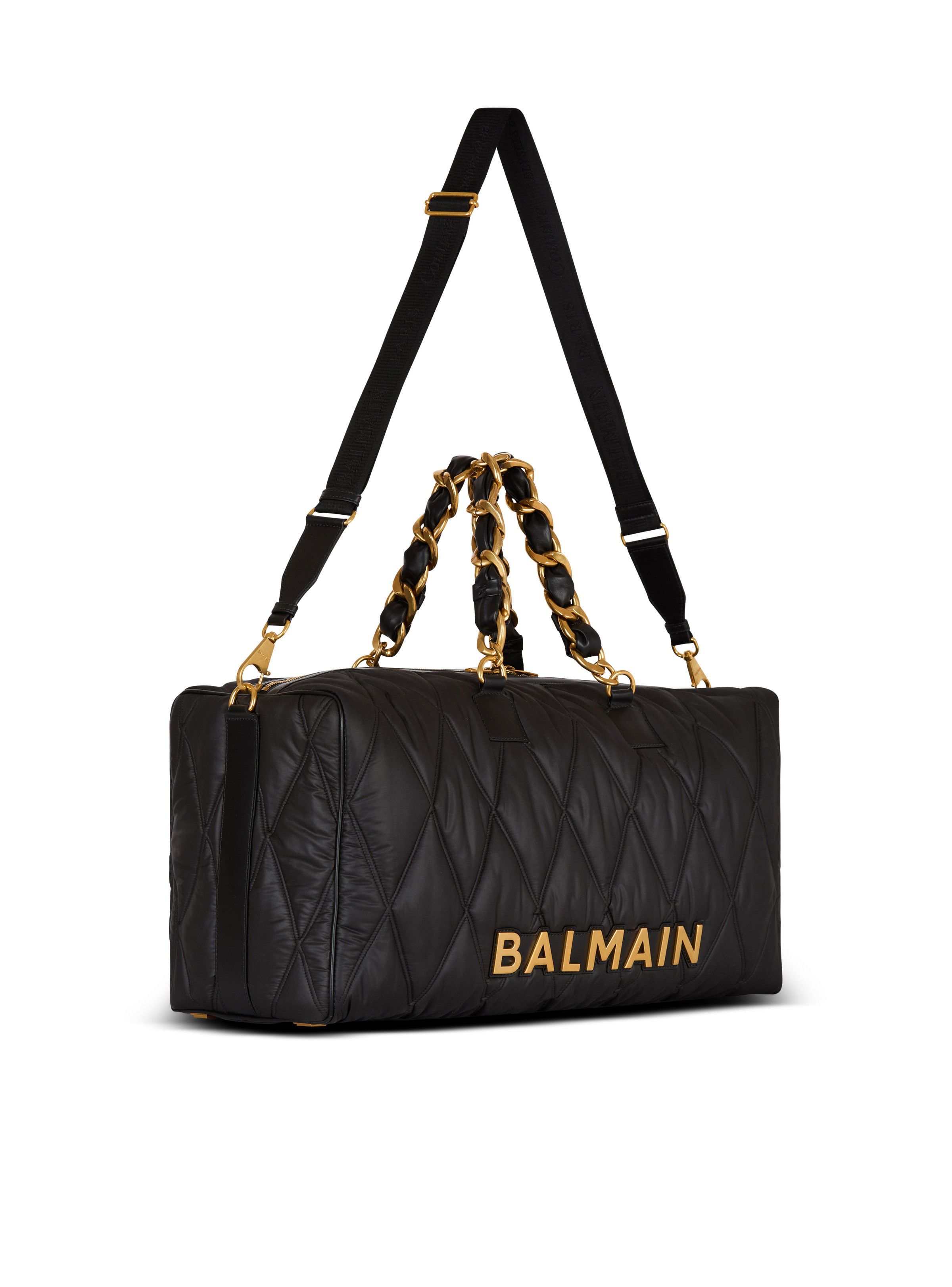 Balmain o1s1wg111225 Size:OS/Grid Quilted Duffle Bag in Black Size ONE SIZE - 3 Thumbnail