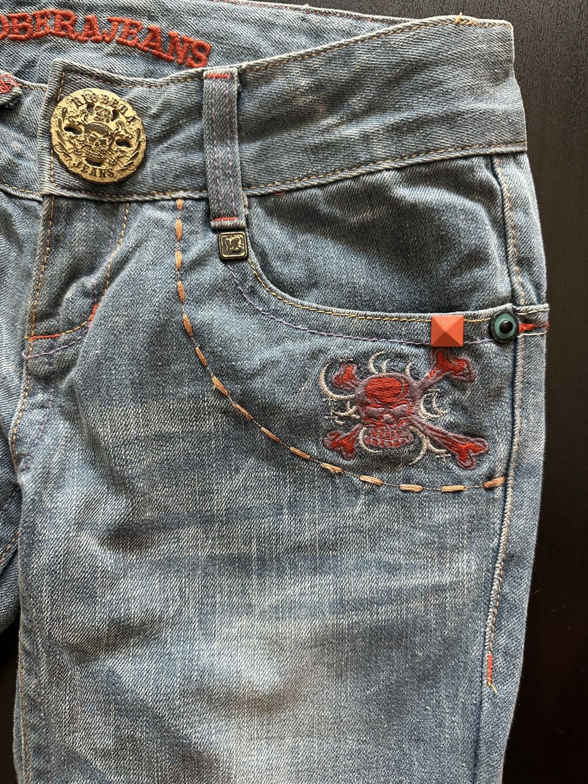 Japanese Brand Riobera Y2K Flared Denim Jeans Japanese Korean Archive Gyaru Size 25" / US 0 / IT 36 - 5 Thumbnail