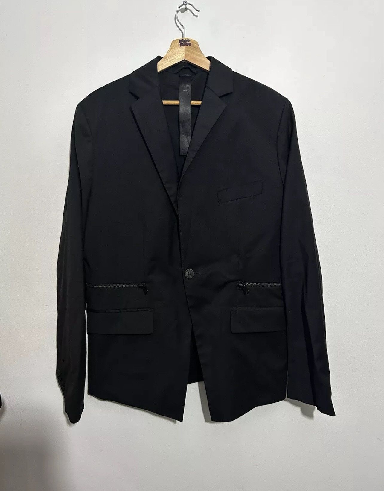 Concepts d'Odeur Mens Odeur Designer Black Blazer, Cool Wool, Size Large. Size 42R - 1 Thumbnail