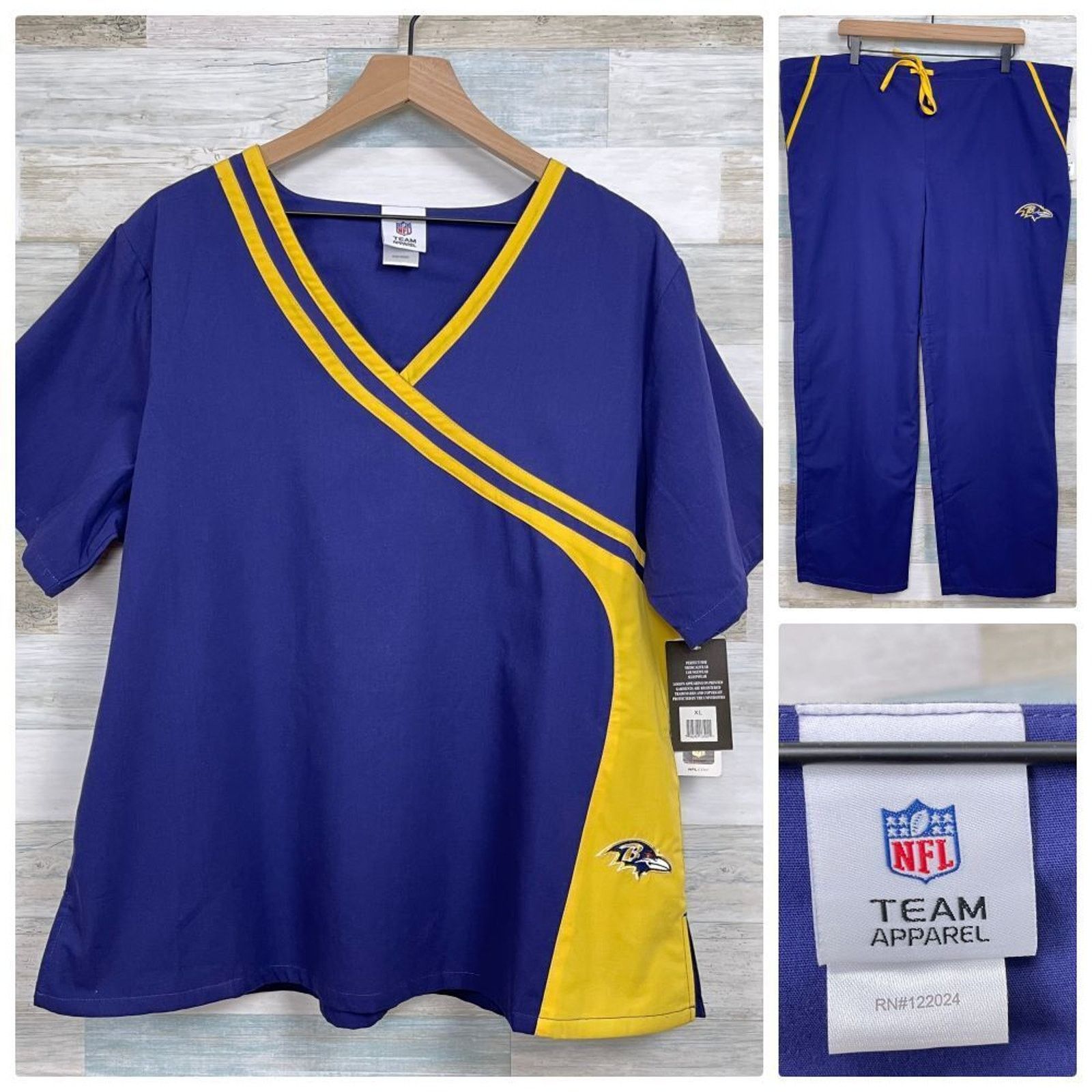 NFL Baltimore Ravens NFL Team Scrub Set Purple Yellow XL Large Size 30" / US 8 / IT 44 - 1 Thumbnail