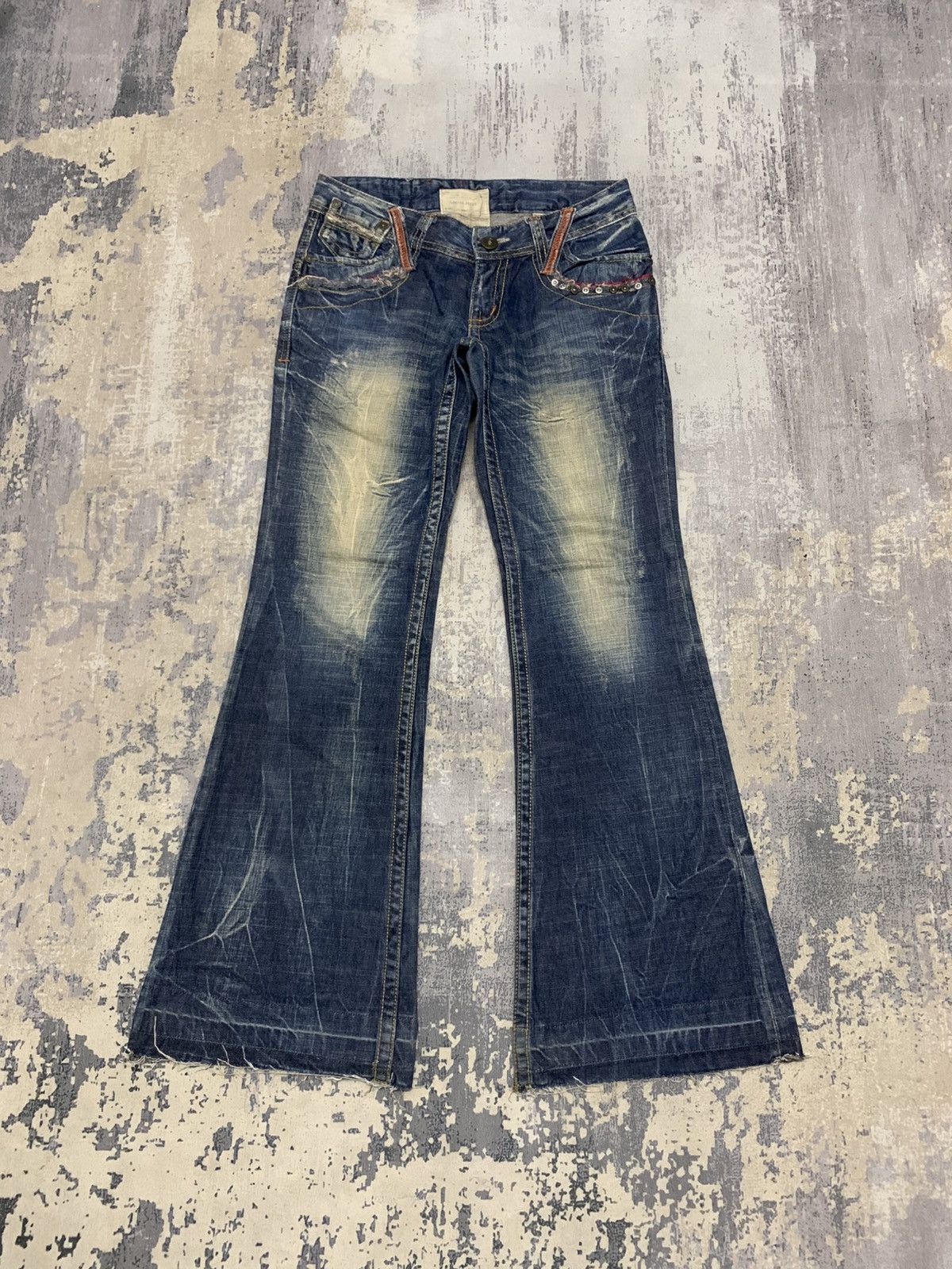 If Six Was Nine Vintage Flare Lolita Bell Bottom Jeans Size 31" - 1 Thumbnail