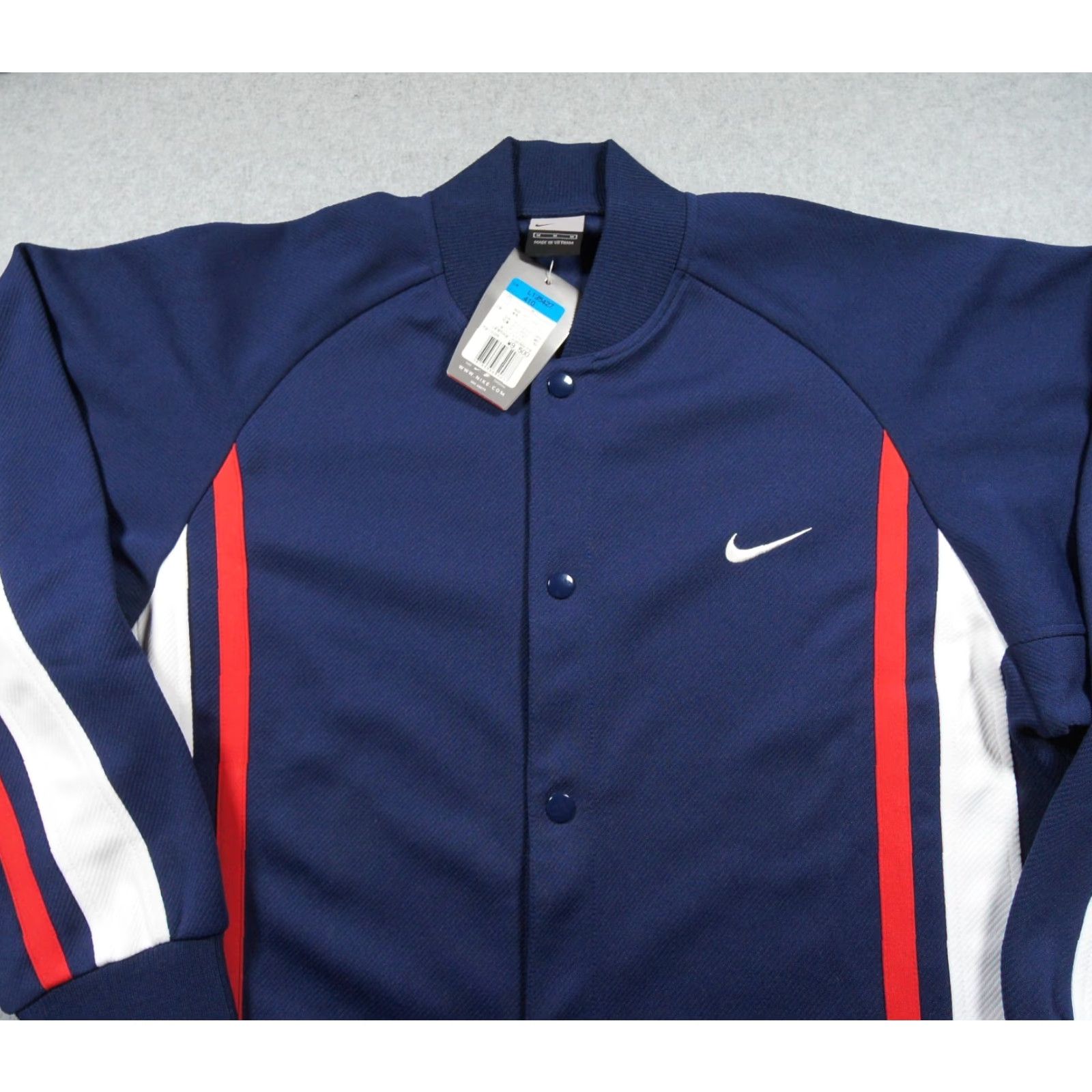 Nike VINTAGE Nike Jacket Mens M Blue Snap Button Warm Up Basketball Japanese NEW Size US M / EU 48-50 / 2 - 2 Thumbnail