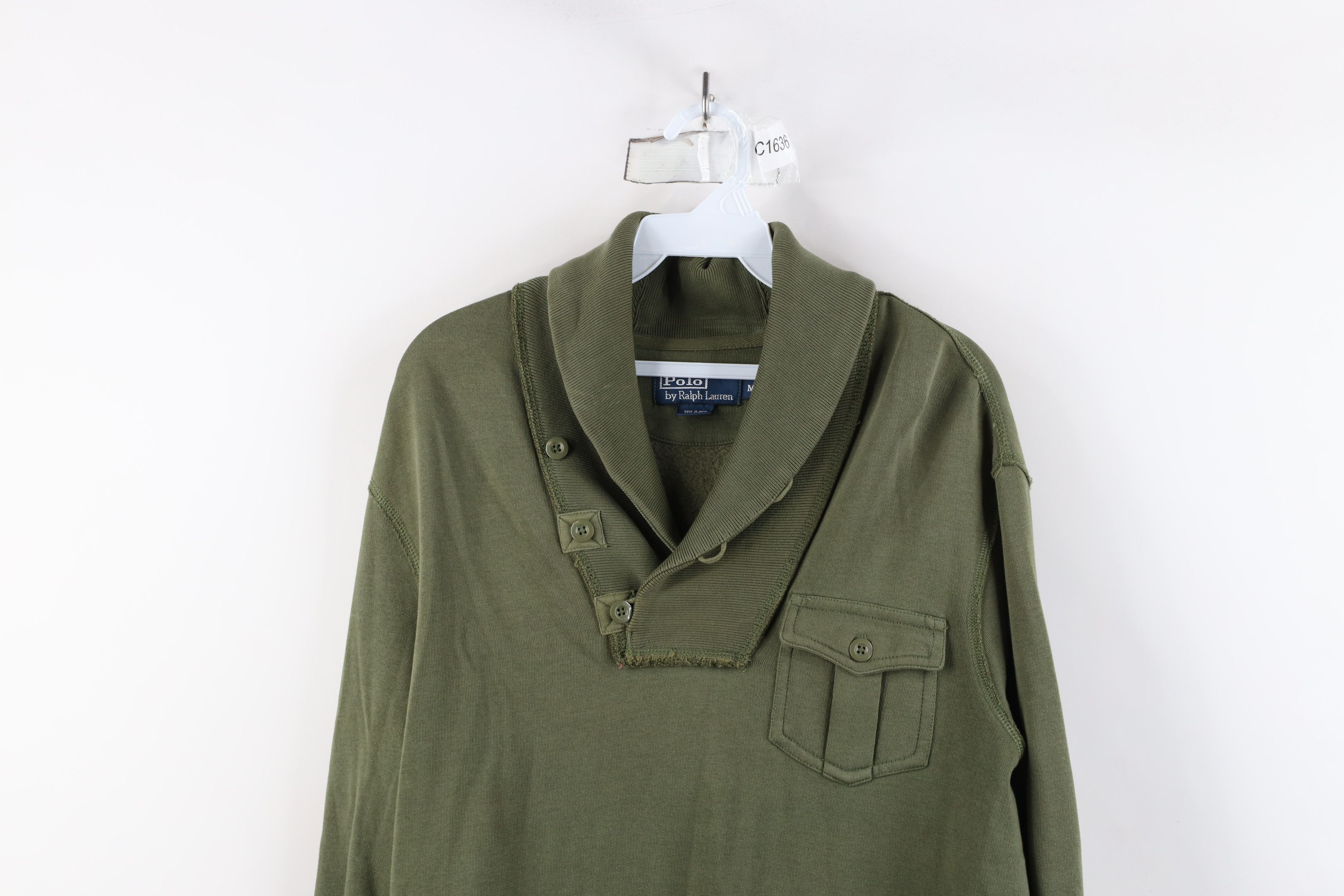 Polo Ralph Lauren Vintage 90s Ralph Lauren Sportsman Collar Sweatshirt Green Size US M / EU 48-50 / 2 - 2 Thumbnail