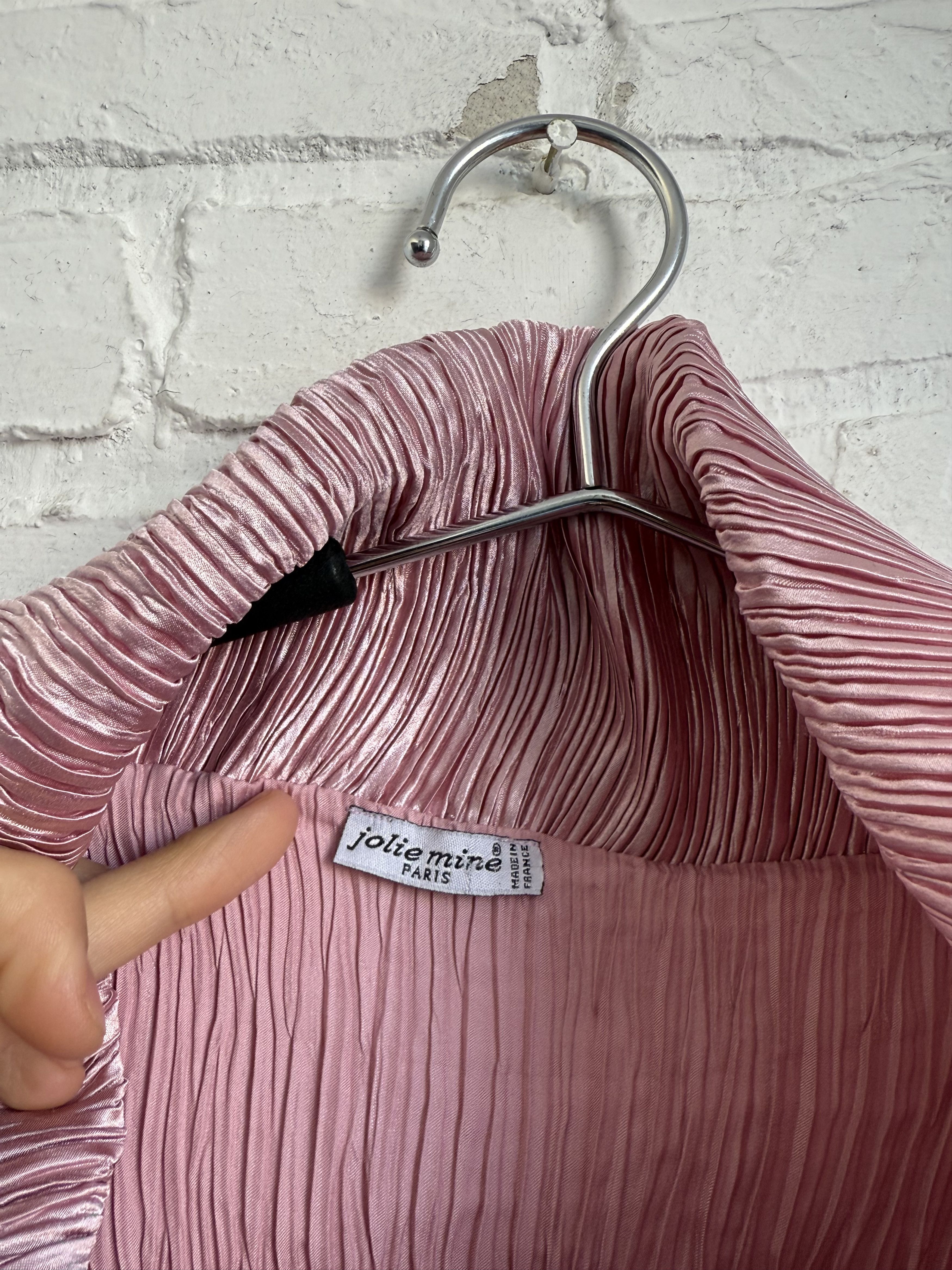 Other Vintage Jolie Mine Pleated top pink cowl neck long sleeve Size ONE SIZE - 3 Thumbnail