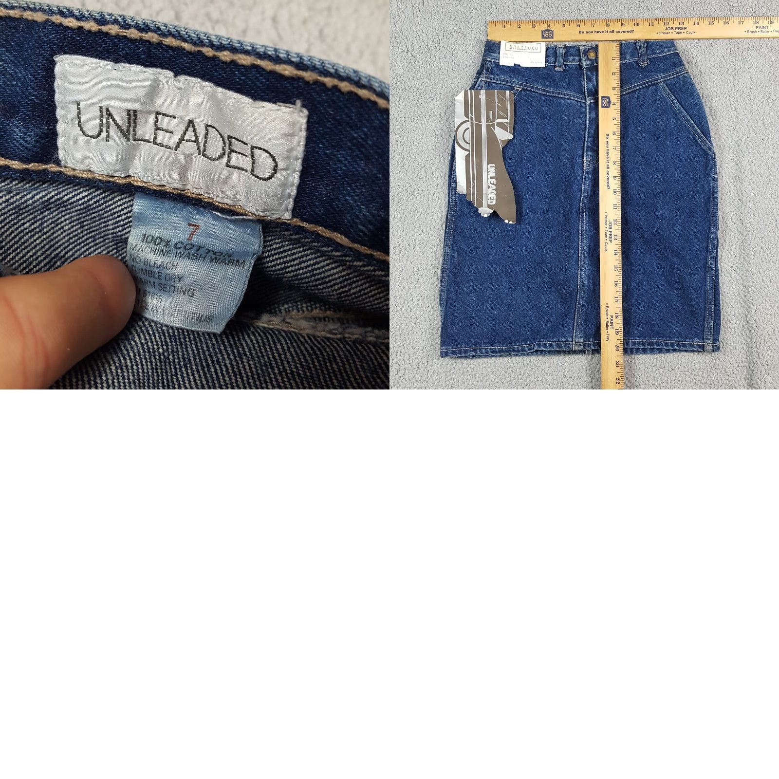 Vintage VINTAGE Unleaded Denim Skirt Western High Waist Short 7 Blue 80s 90s Biker Cowboy Women's Size 7 Womens Size 28" / US 6 / IT 42 - 8 Thumbnail