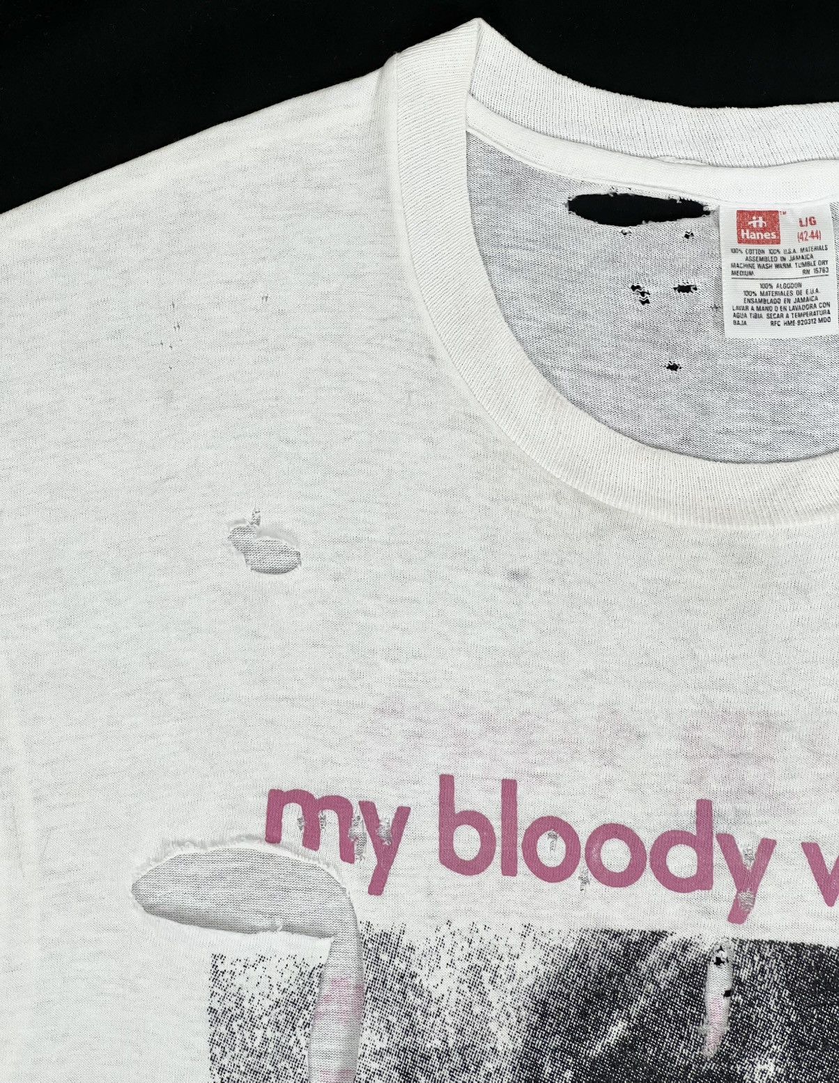 Band Tees 80s Vintage My Bloody Valentine Ecstasy & Wine UK Tour Tee Size US L / EU 52-54 / 3 - 5 Thumbnail
