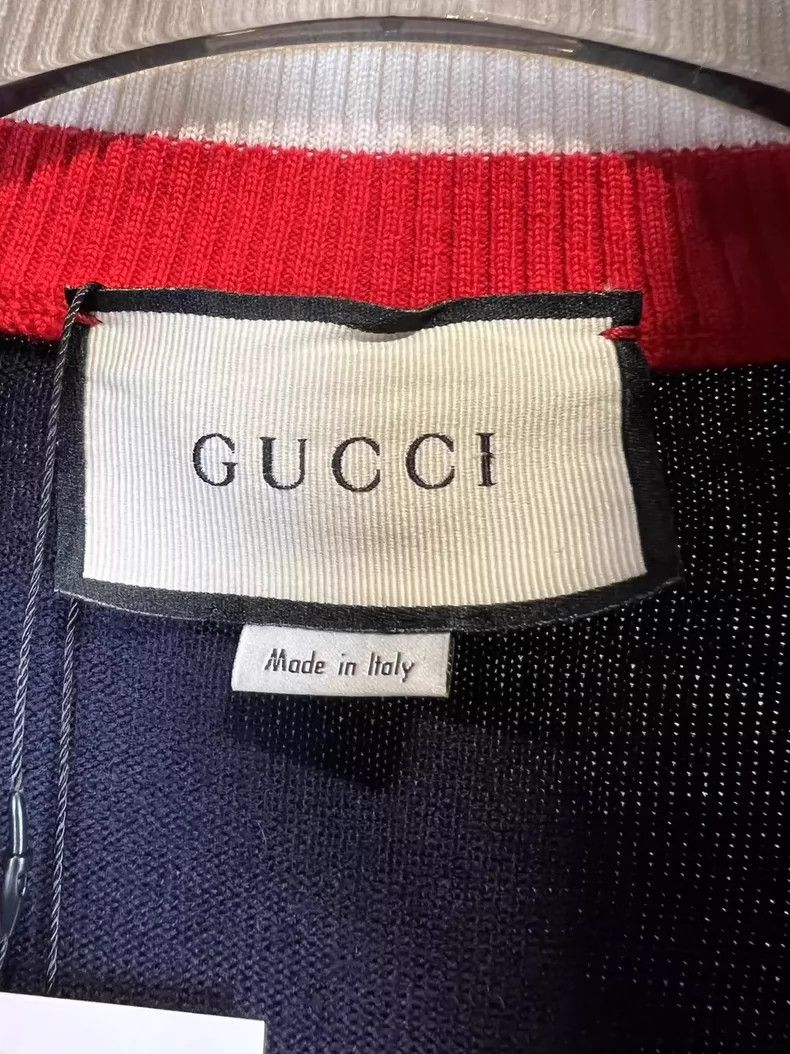 Gucci Gucci Embroidered LOGO stitching wool zipper knitted jacket Size US XL / EU 56 / 4 - 4 Thumbnail
