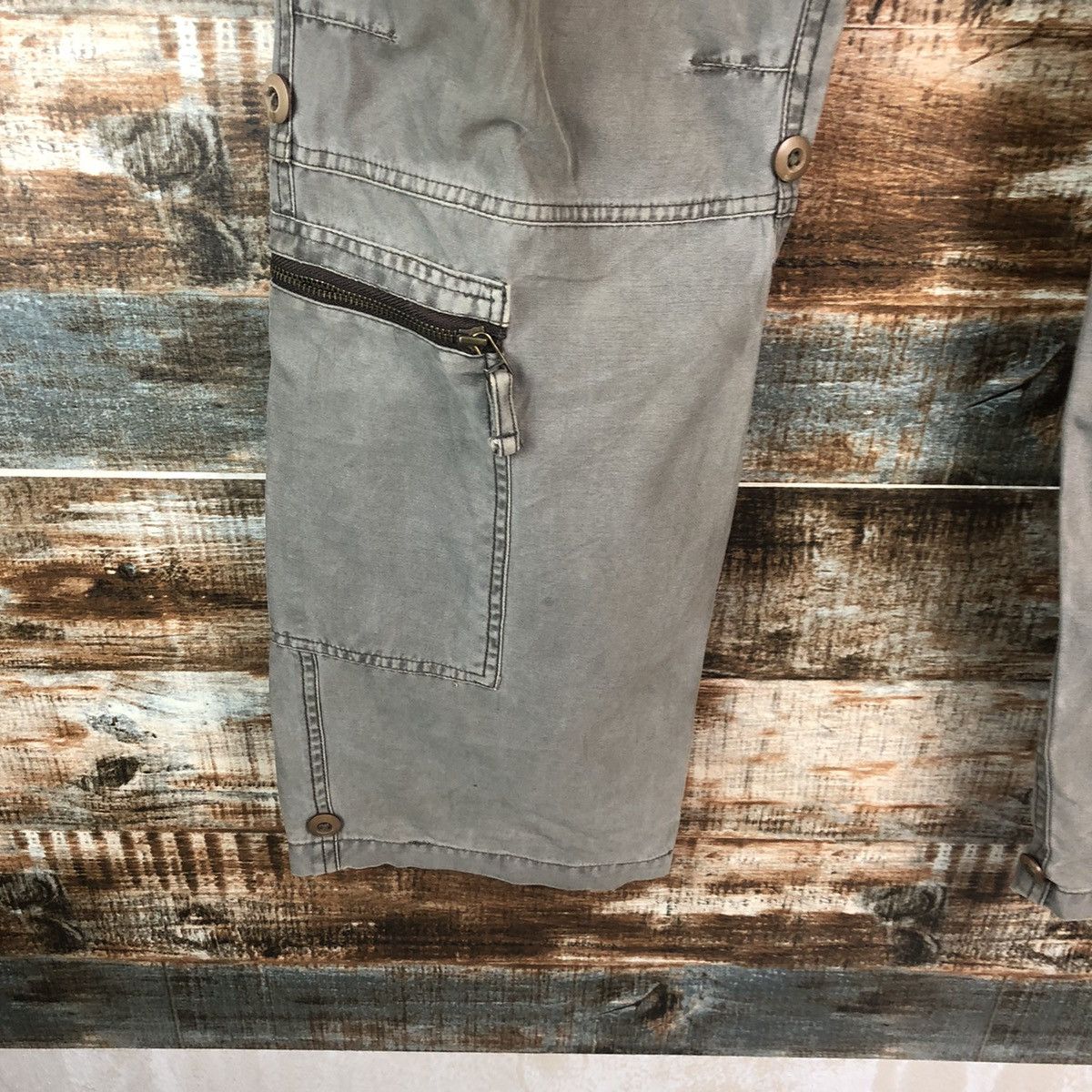 Japanese Brand DL Rescue World Gray Cargo Multipocket Pants #C666 Size US 27 - 11 Thumbnail
