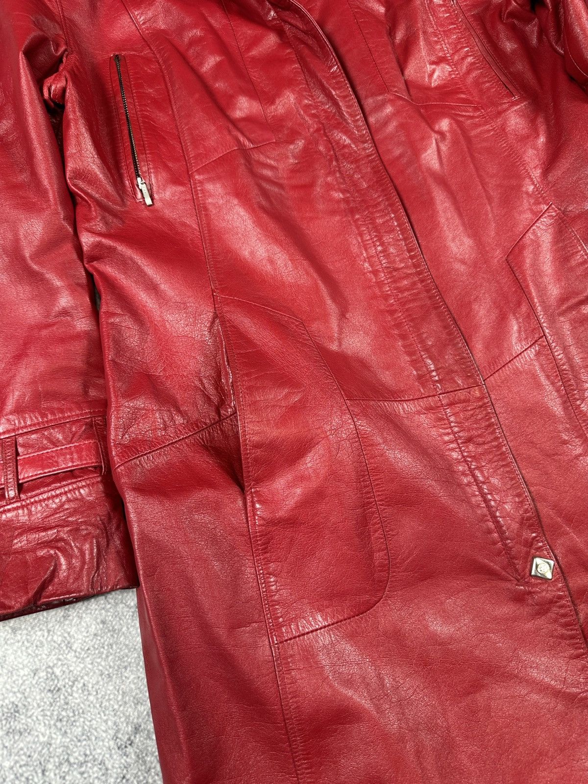Escada Y2k Vintage Escada Red Leather Coat Jacket Opium Vamp Style Size M / US 6-8 / IT 42-44 - 4 Thumbnail