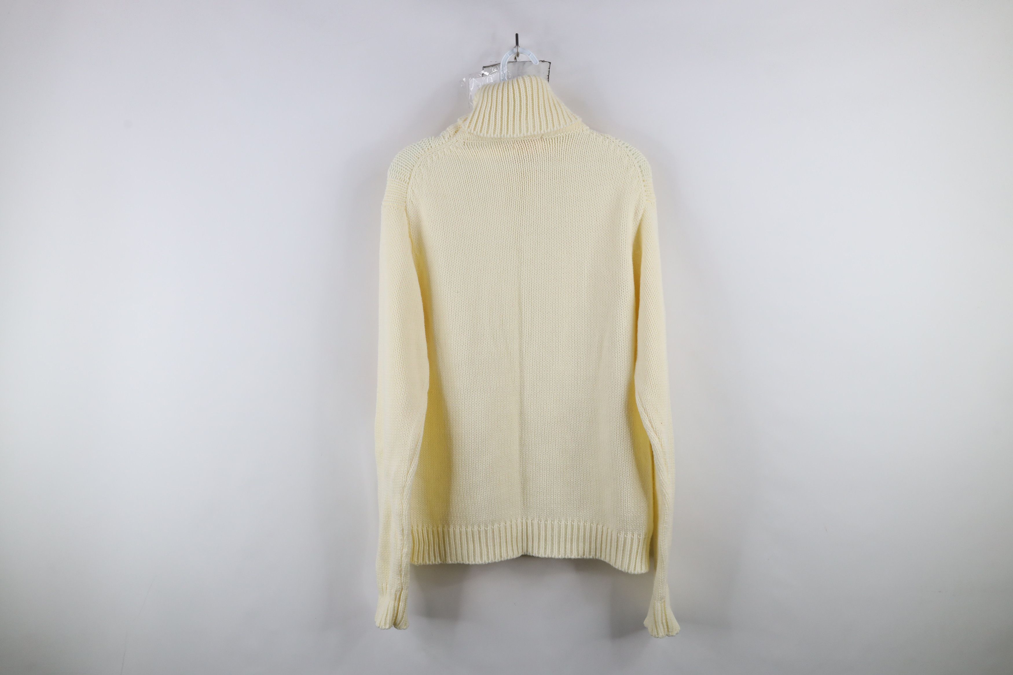 Vintage Vintage 70s Streetwear Knit Fisherman Turtleneck Sweater Size US L / EU 52-54 / 3 - 5 Thumbnail