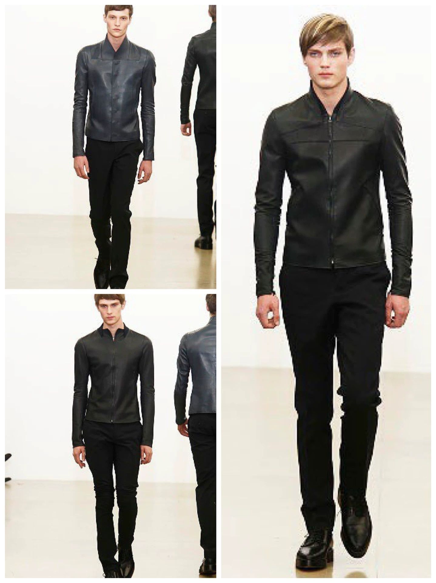 Jil Sander Black Leather Moto Jacket with Stand Collar Size US S / EU 44-46 / 1 - 3 Thumbnail