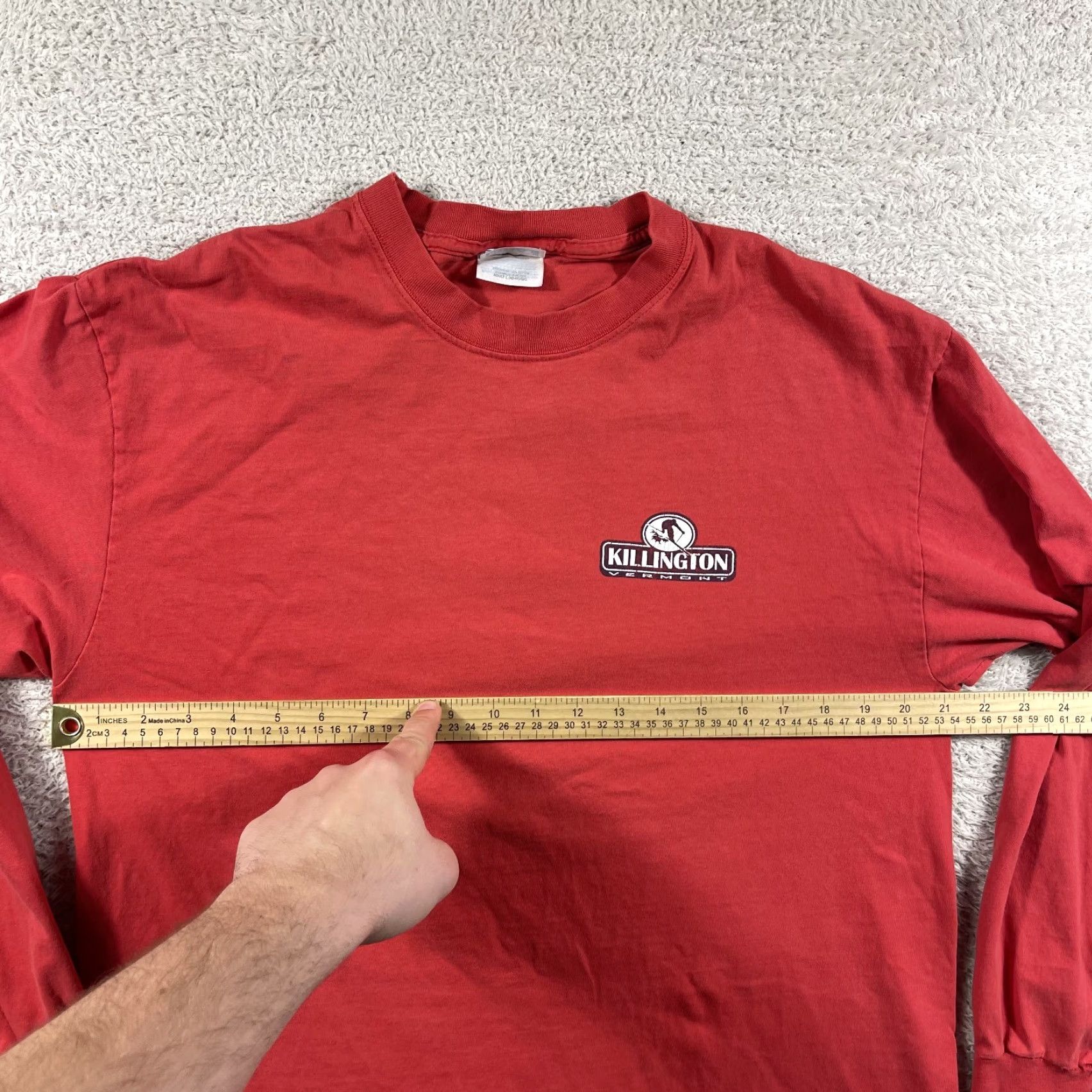 Hanes VINTAGE Hanes Beefy-T Killington Vermont Shirt Adult Large Red Long Sleeve 90s Ski Snowboard Mens Shirt Size US L / EU 52-54 / 3 - 6 Thumbnail