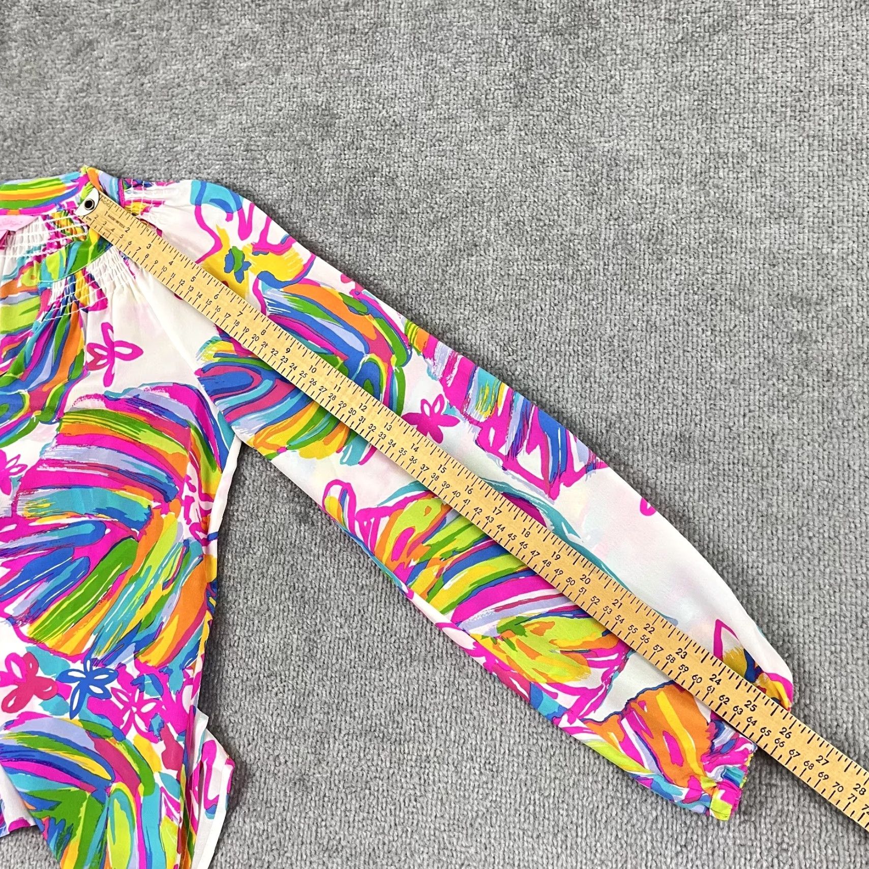 Lilly Pulitzer VINTAGE Lilly Pulitzer Elsa Silk Blouse Women XS Floral Casual Summer Beach Top Size XS / US 0-2 / IT 36-38 - 6 Thumbnail