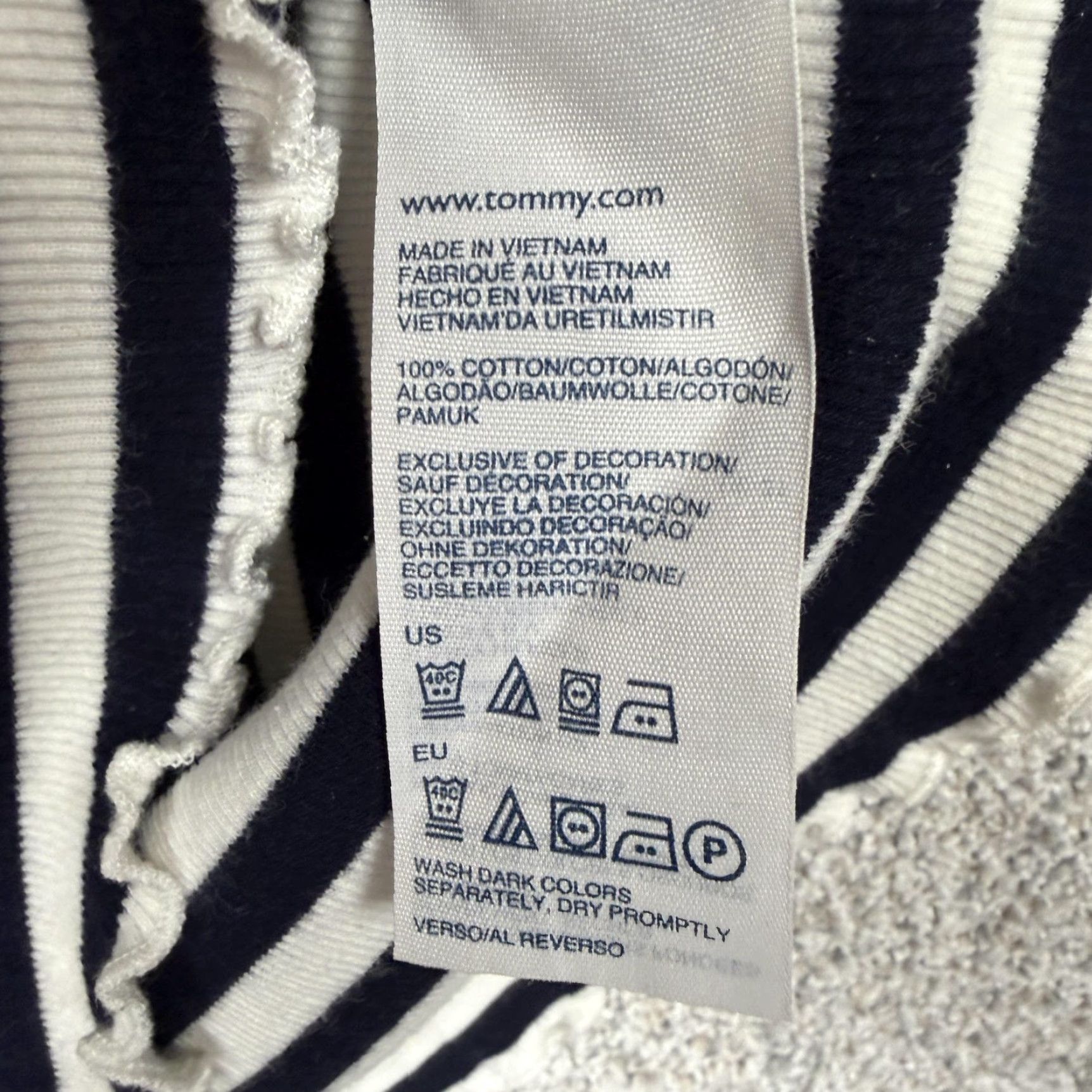 Tommy Hilfiger Tommy Hilfiger Shirt Womens L Blue White Stripe Henley Ribbed Old Money Coquette Size L / US 10 / IT 46 - 7 Thumbnail