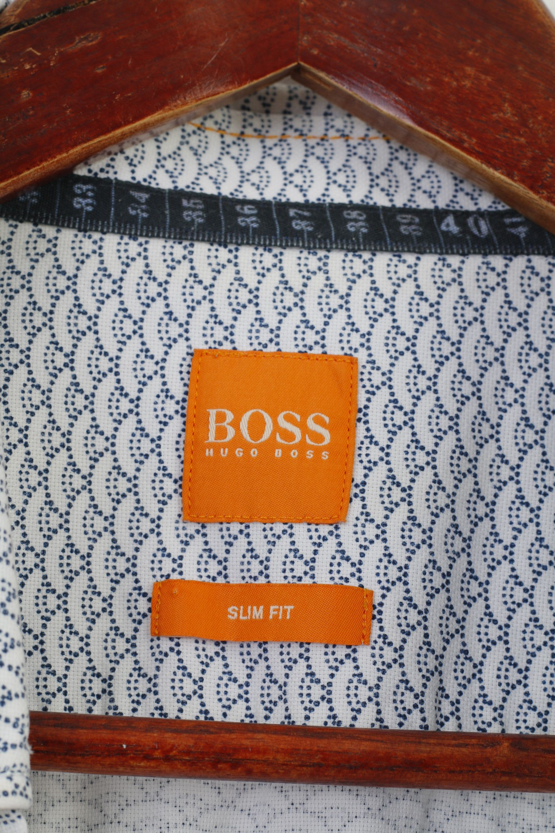 Hugo Boss Hugo Boss Men L Casual Shirt White Blue Slim 9805 Size US L / EU 52-54 / 3 - 4 Thumbnail