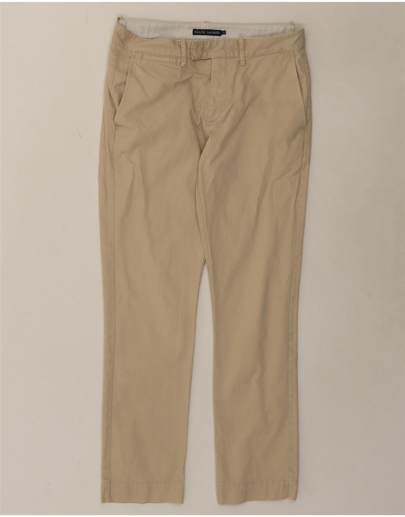 Ralph Lauren Womens Slim Chino Trousers US 6 Medium W30 L28 Beige Cotton Size 26" / US 2 / IT 38 - 1 Thumbnail