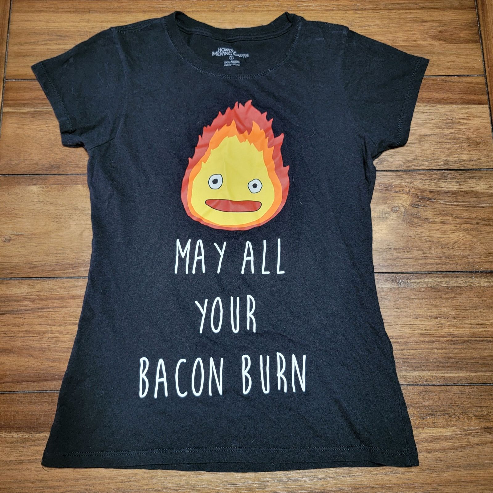 Other Howl's Moving Castle Tee Calcifer "May All Your Bacon" - Sm Size S / US 4 / IT 40 - 1 Thumbnail