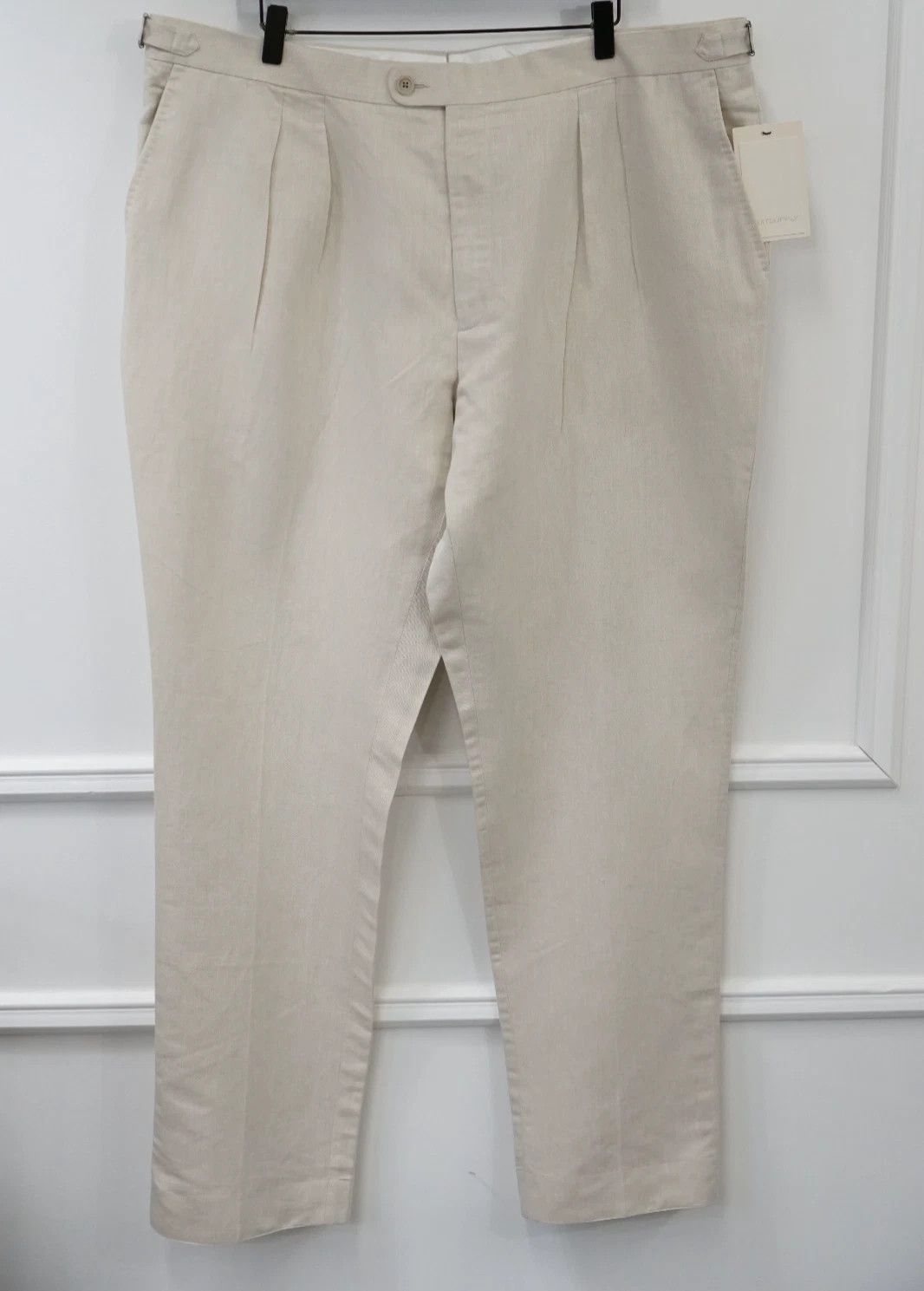 Suitsupply Men Suitsupply Pants Beige Linen & Cotton Brescia UK/US50 Size 50R - 1 Thumbnail