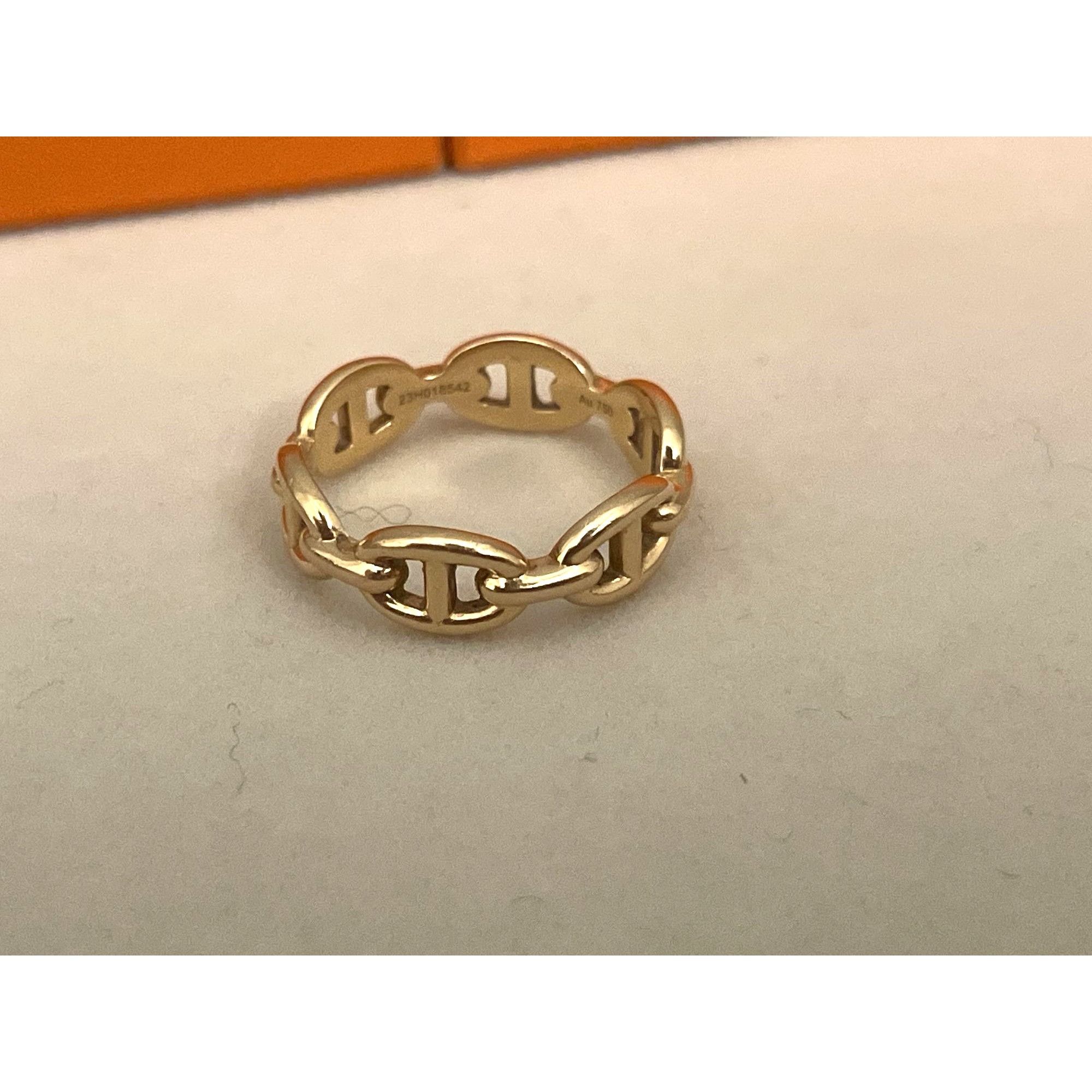 Hermes Hermès 18K Gold Chaine DAncre Enchainee Ring Size 54 With Bo Size ONE SIZE - 1 Thumbnail