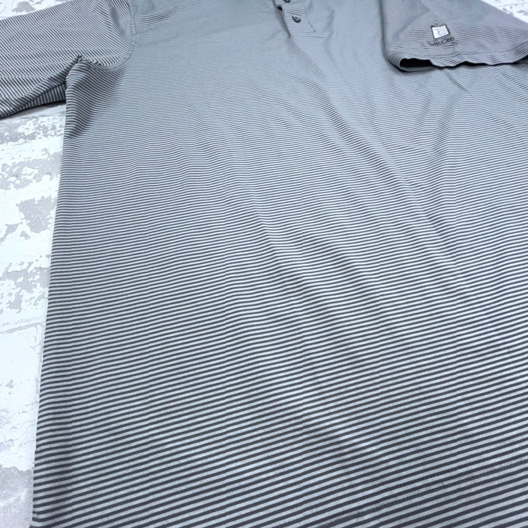 Footjoy FootJoy Polo Shirt Men Large Gray Striped Performance Golf Club Twin Creeks Size US L / EU 52-54 / 3 - 6 Thumbnail