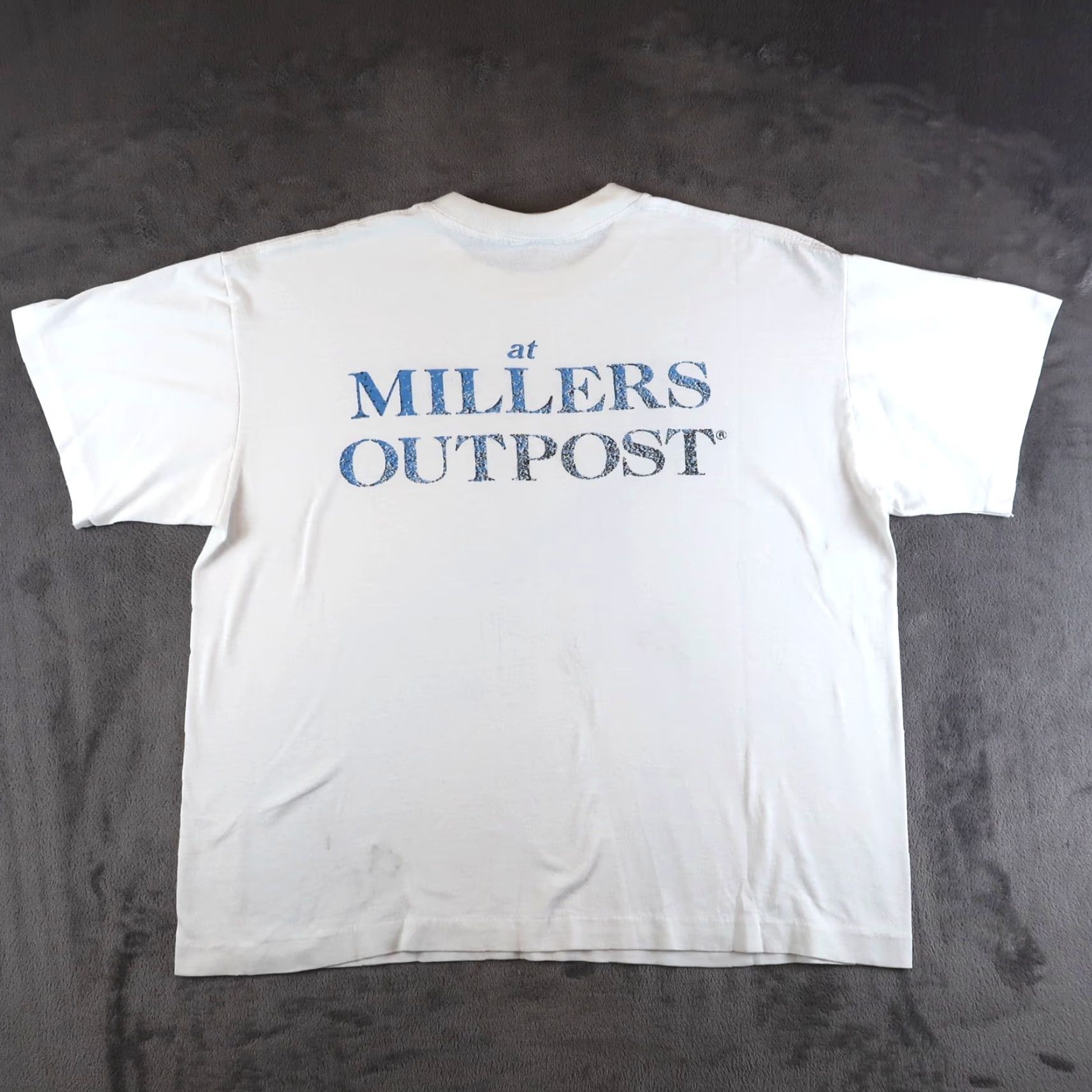 Nike VINTAGE Nike Millers Outpost Promo Just Do It T-Shirt Mens XL White Graphic Print 90s Mens XL Size US XL / EU 56 / 4 - 2 Thumbnail