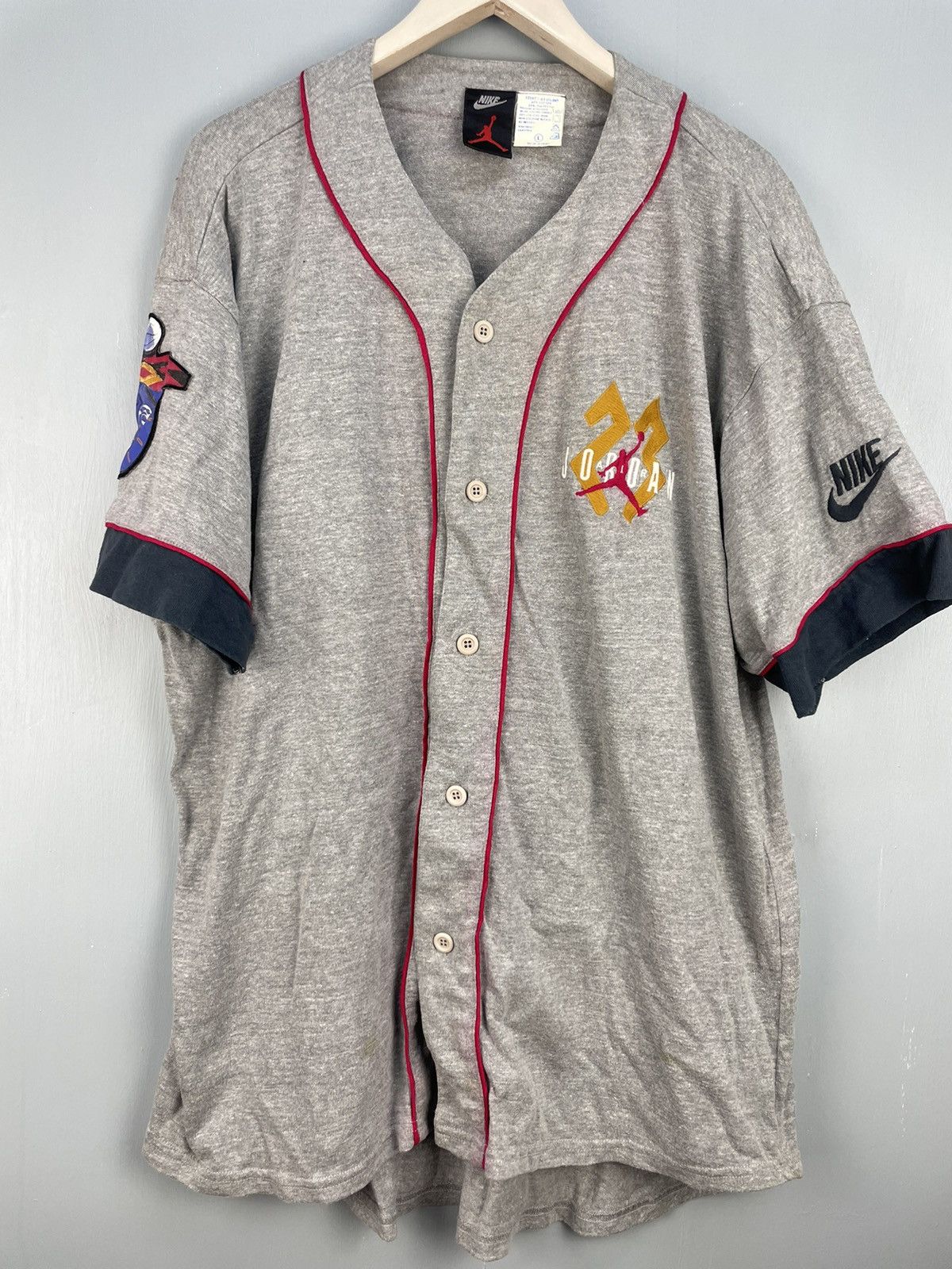Nike Vintage 90s Nike Air Jordan basketball button up jersey Size US L / EU 52-54 / 3 - 3 Thumbnail