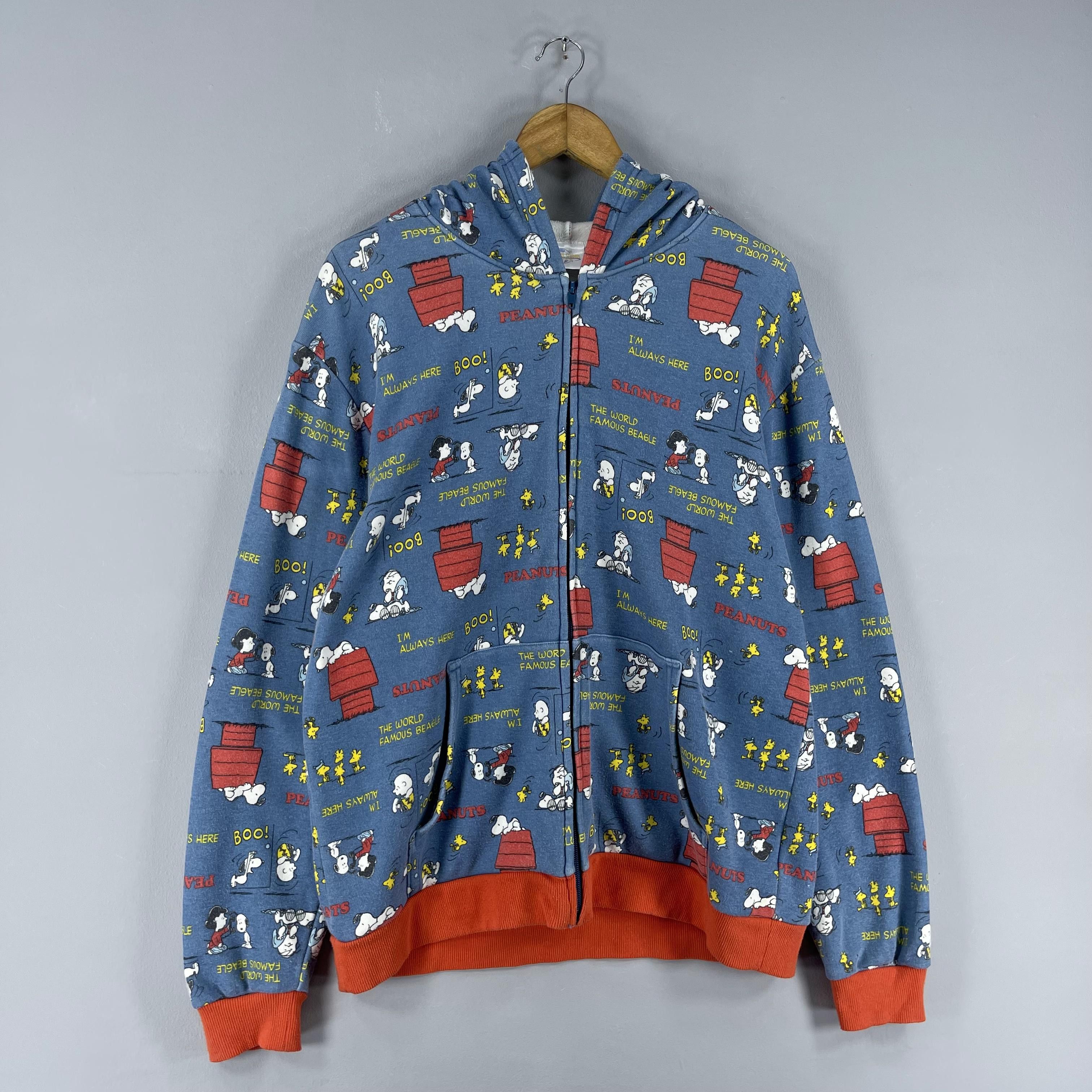 Peanuts Vintage SNOOPY Joe Cole Cartoon All Over Print Zipper Hoodie Size US L / EU 52-54 / 3 - 3 Thumbnail