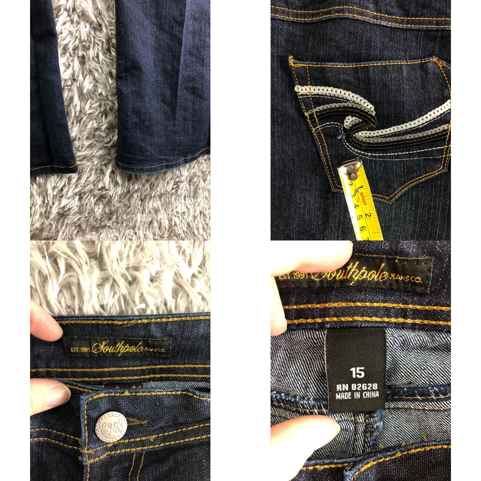 Southpole Southpole Jeans Juniors Size 15 Mid Rise Bootcut Dark Wash Blue Denim Jeans Womens Regular 5-Pocket Cotton Zip Belt Loops Medium Wash Size 36" / US 14 / IT 50 - 8 Thumbnail
