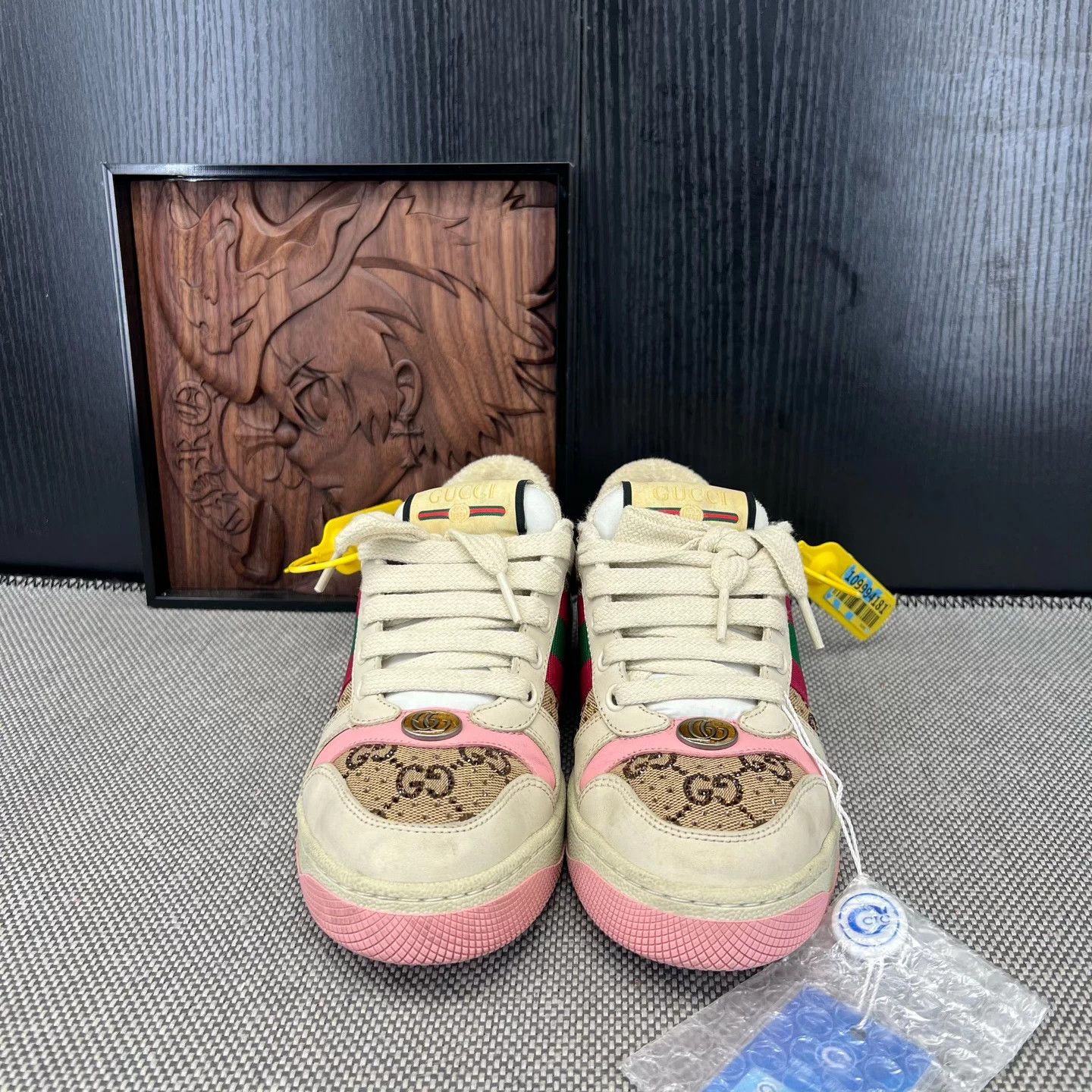 Gucci Gucci Women's Rhyton Distressed Pink Diamond Sneakers Size US 5 / IT 35 - 7 Thumbnail