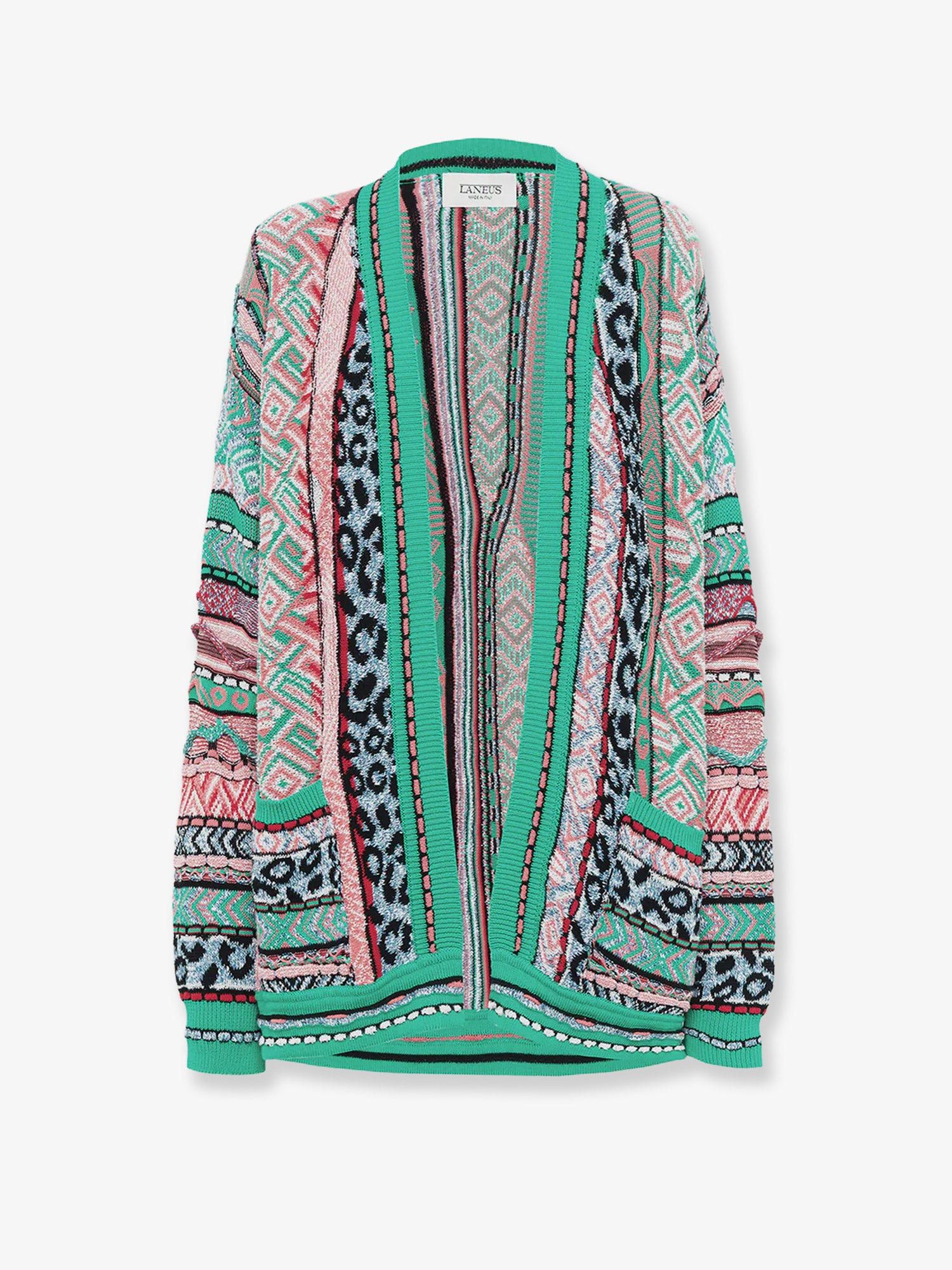 Laneus Multicolor Jacquard Cotton Cardigan Size XS / US 0-2 / IT 36-38 - 1 Thumbnail