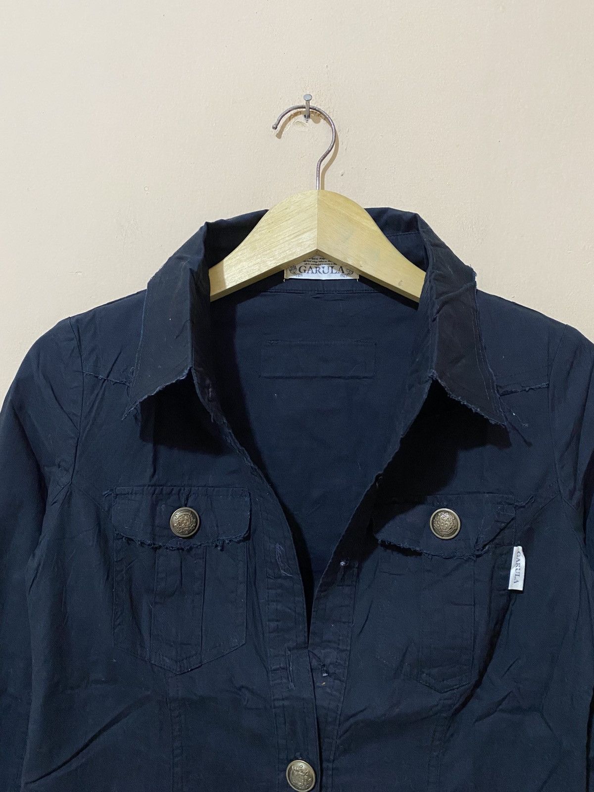 Le Grande Bleu (L.G.B.) 2000s Garula Gothic Punk Style Poem Button Shirt Size M / US 6-8 / IT 42-44 - 3 Thumbnail