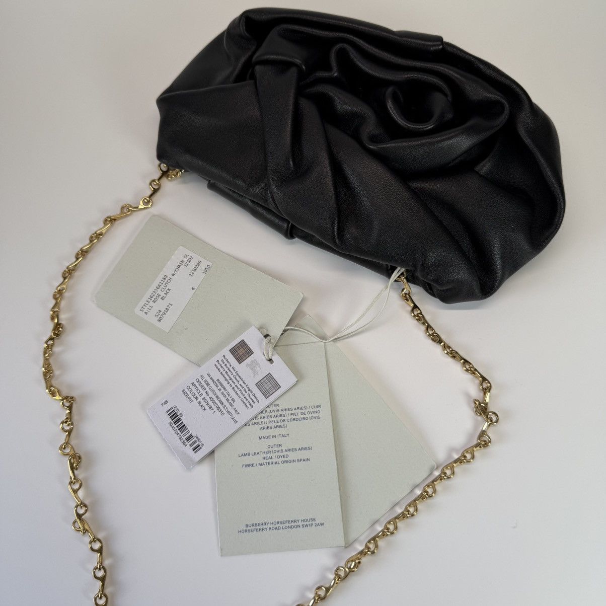 Burberry €1950 Burberry NWT Women’s Rose Clutch Black Leather Bag Size ONE SIZE - 3 Thumbnail